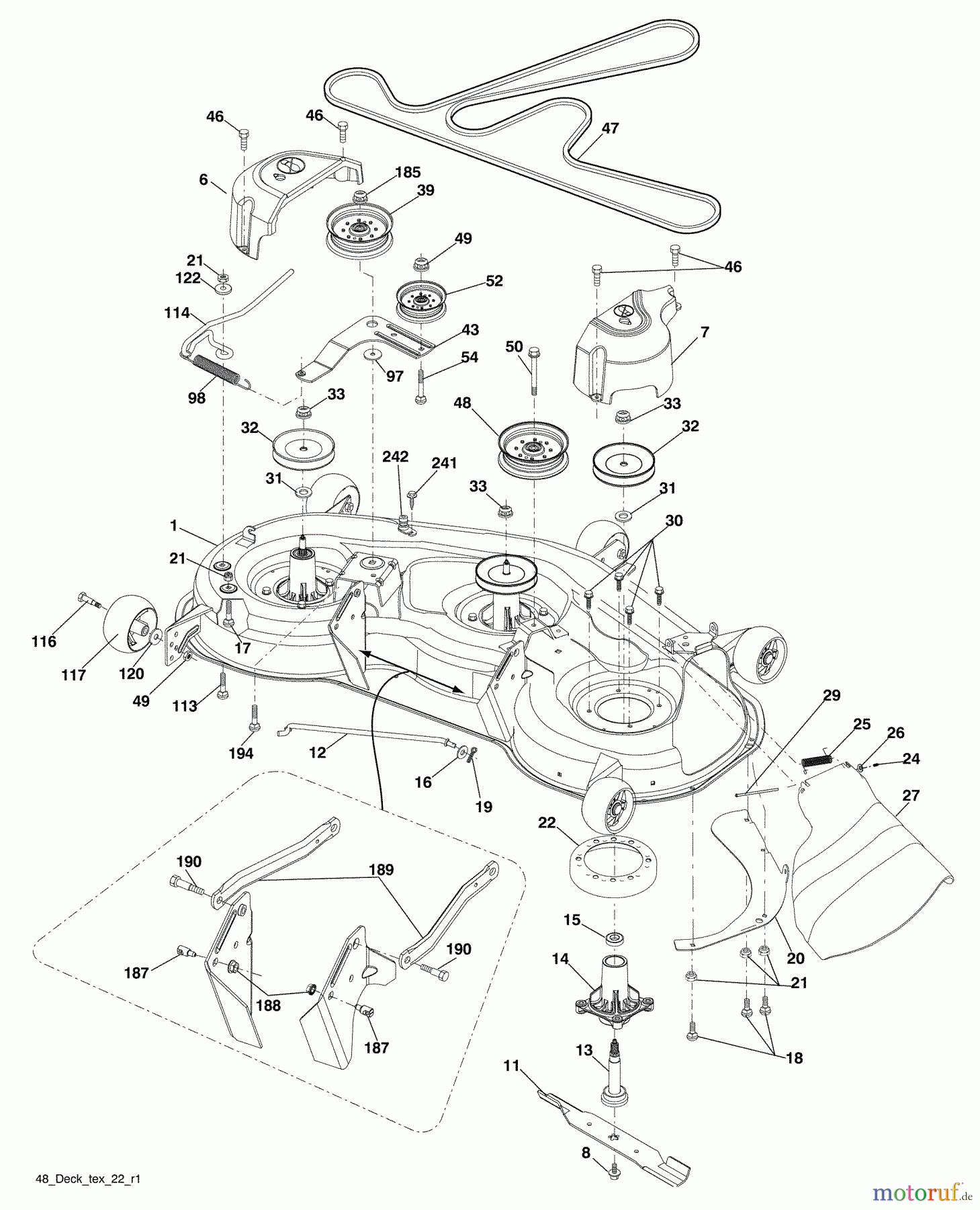  Husqvarna Rasen und Garten Traktoren 2348LS (96043007700) - Husqvarna Lawn Tractor (2008-11 & After) (California) Mower Deck