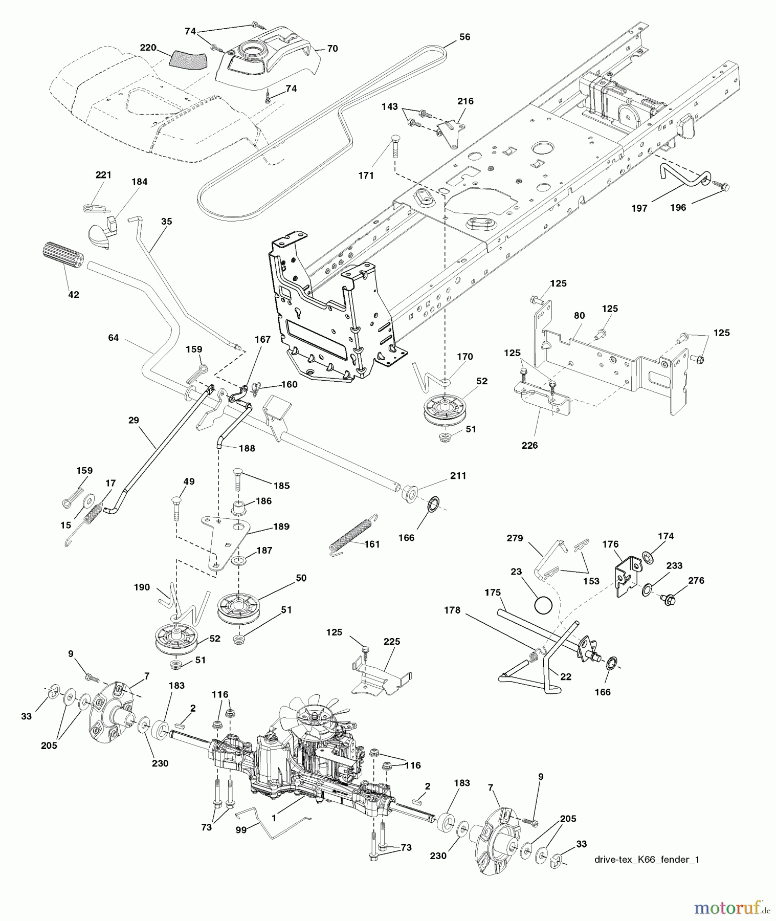  Husqvarna Rasen und Garten Traktoren 2748GLS (96043005000) - Husqvarna Lawn Tractor (2008-03 & After) (California) Drive