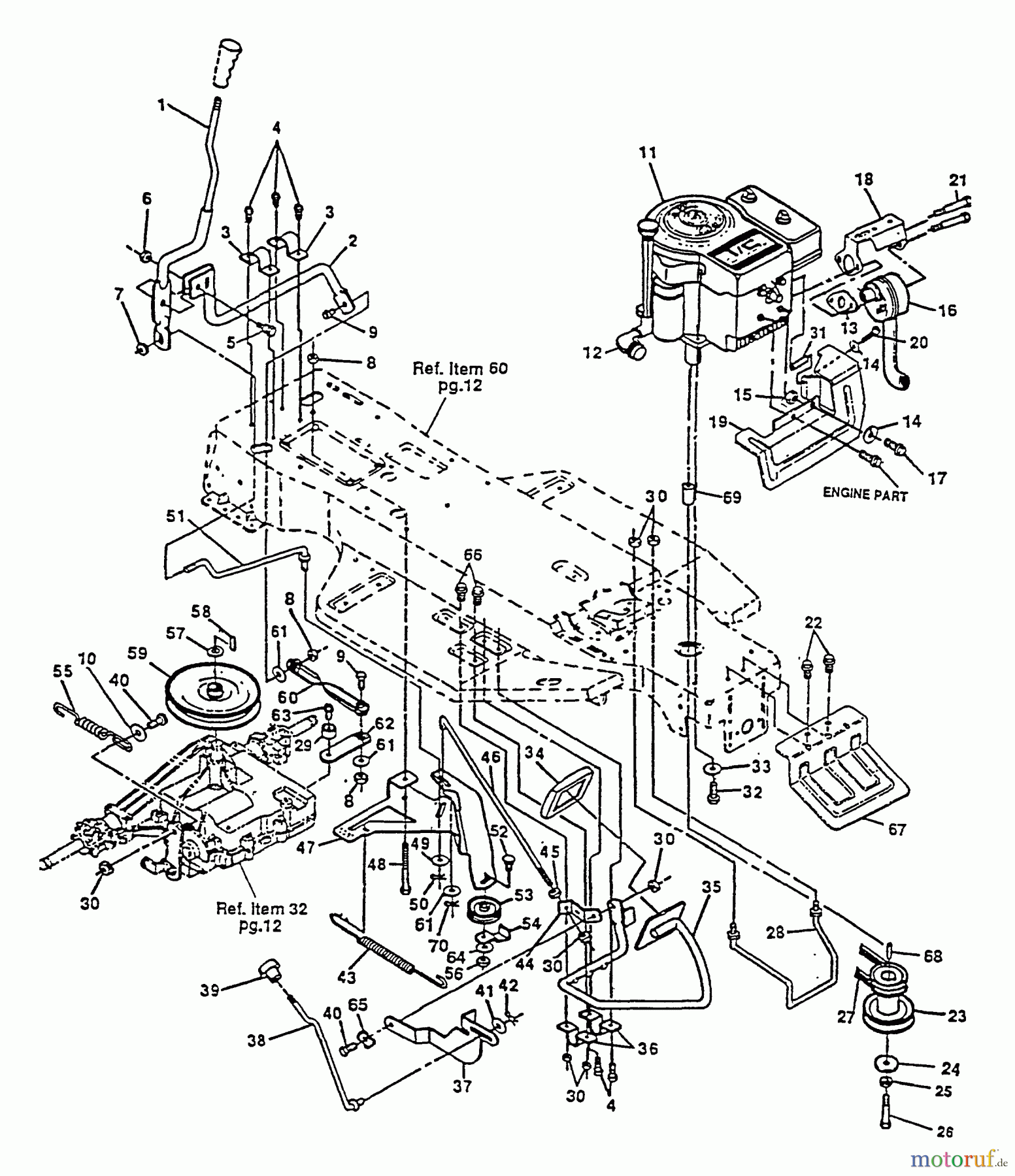  Husqvarna Rasen und Garten Traktoren 4125G - Husqvarna Lawn Tractor (1991-01 to 1991-12) Drive/Engine