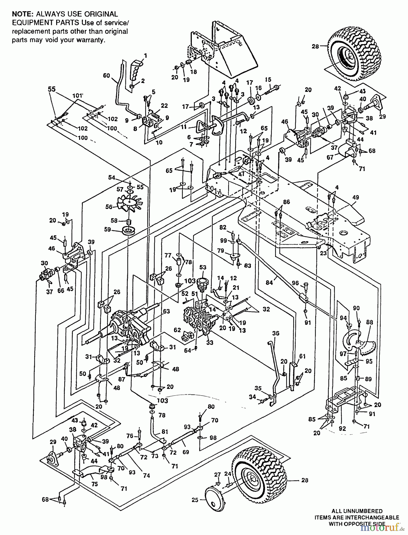  Husqvarna Rasen und Garten Traktoren 4125H - Husqvarna Lawn Tractor (1991-01 to 1991-12) Rear End/Rear Steering