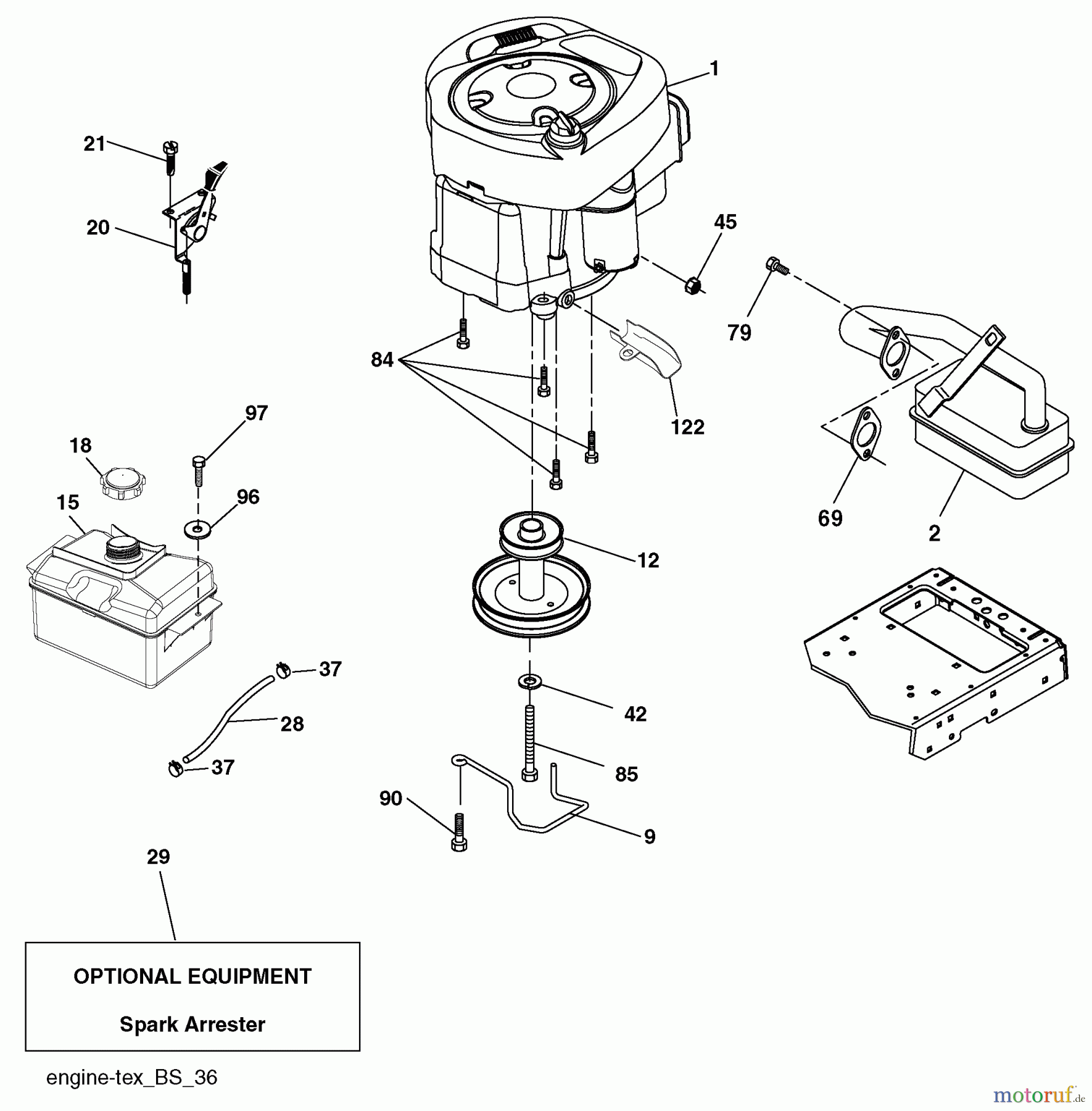  Husqvarna Rasen und Garten Traktoren CT 126 (96041007701) - Husqvarna Lawn Tractor (2010-01 & After) Engine