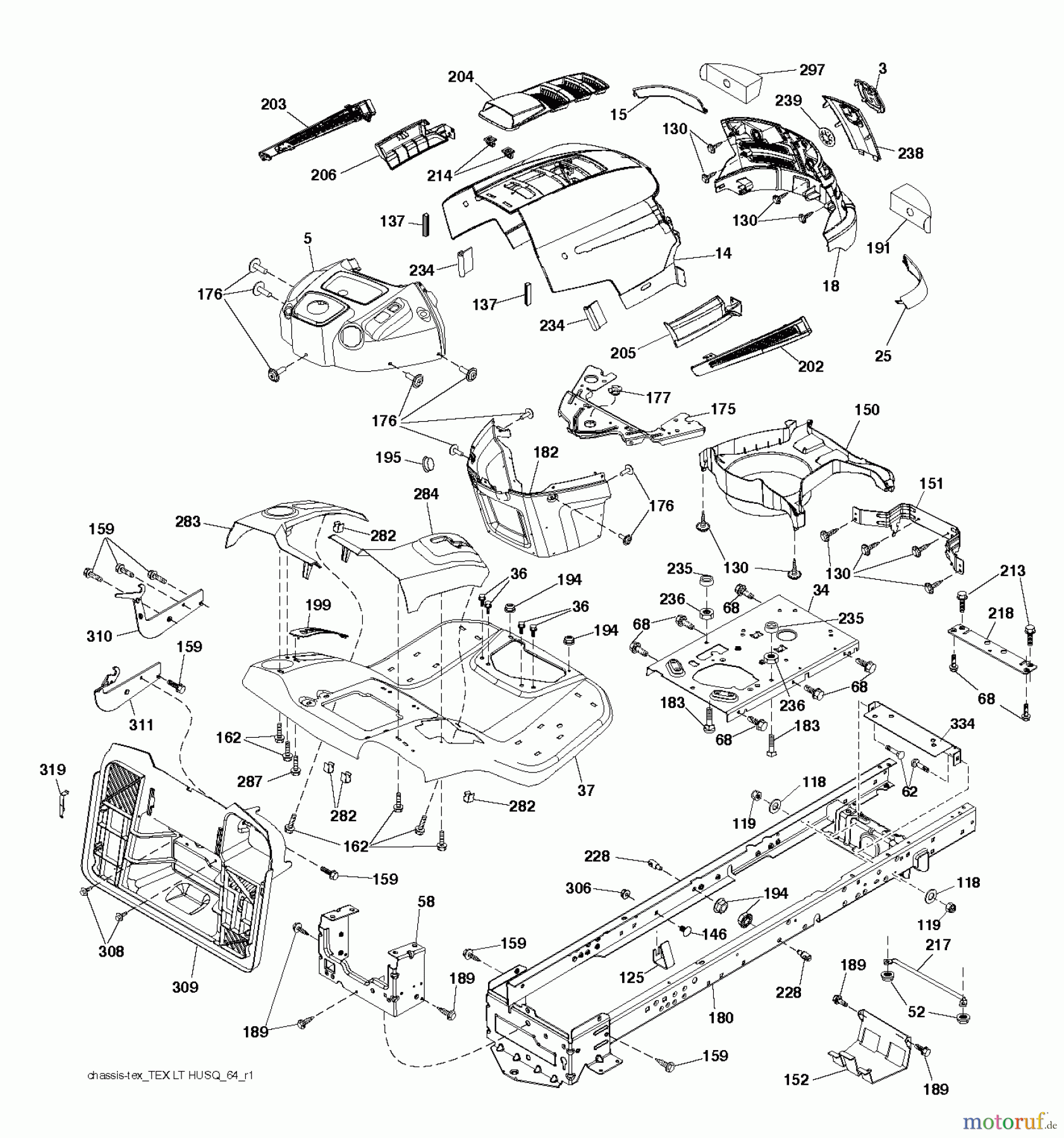  Husqvarna Rasen und Garten Traktoren CT 126 (96051000705) - Husqvarna Lawn Tractor (2013-05) CHASSIS ENCLOSURES