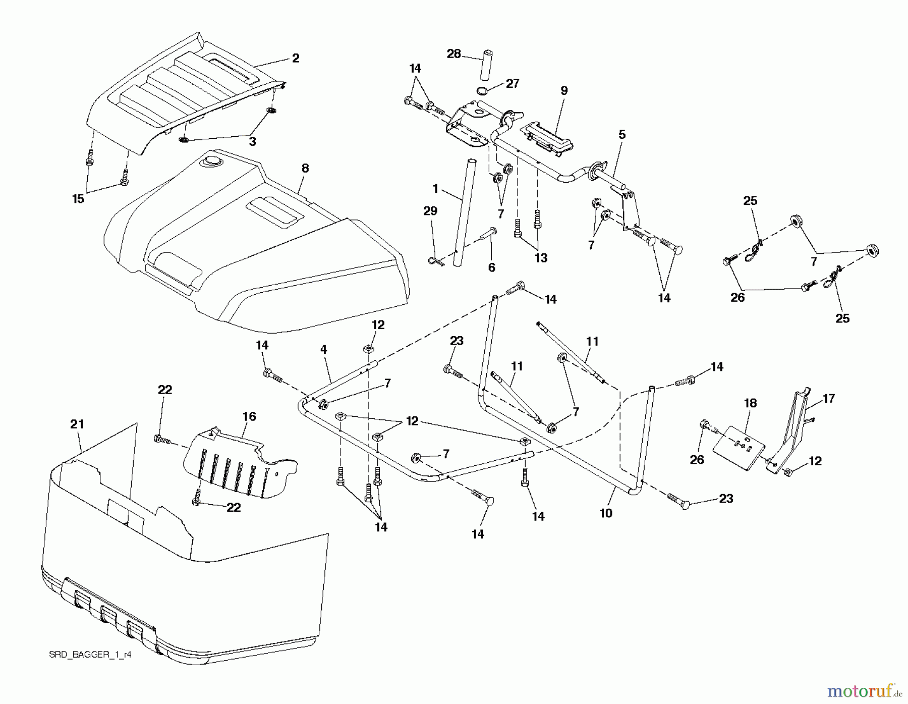  Husqvarna Rasen und Garten Traktoren CT 126 (96051001301) - Husqvarna Lawn Tractor (2011-07 & After) BAGGER