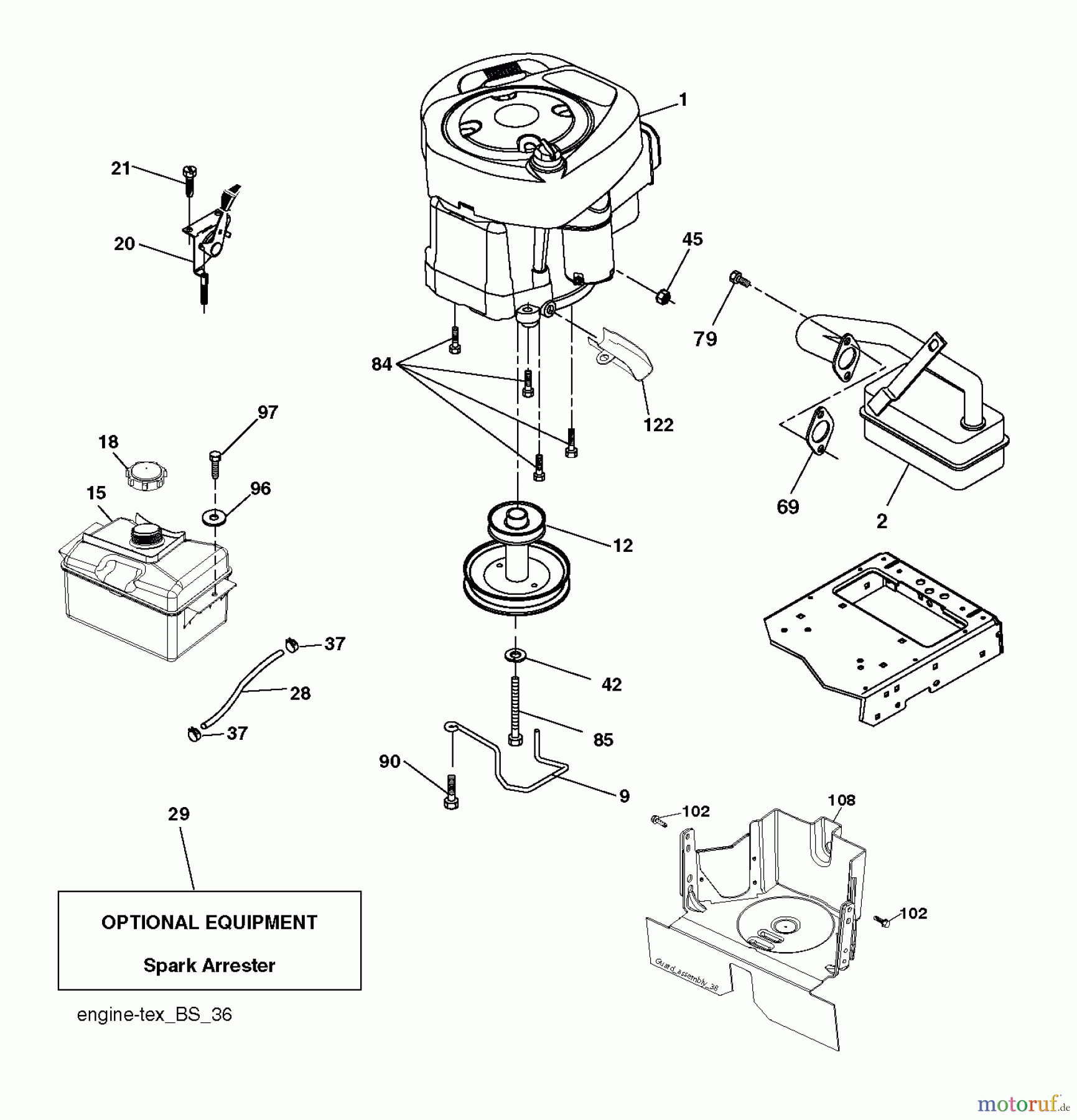  Husqvarna Rasen und Garten Traktoren CT 126 (96051001301) - Husqvarna Lawn Tractor (2011-07 & After) ENGINE