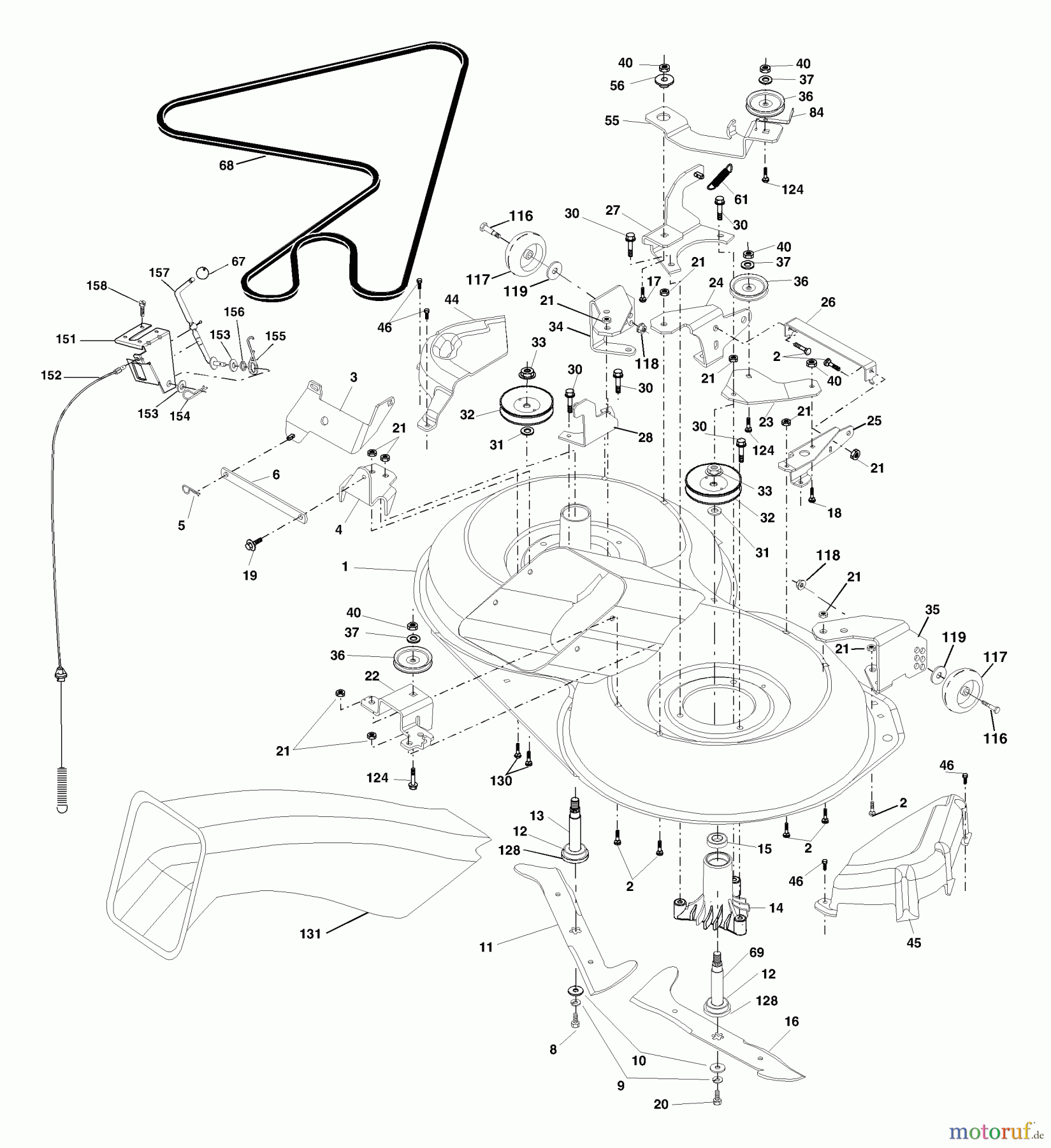  Husqvarna Rasen und Garten Traktoren CT 130 (954170017) (HECT130B) - Husqvarna Lawn Tractor (1999-10 & After) Mower