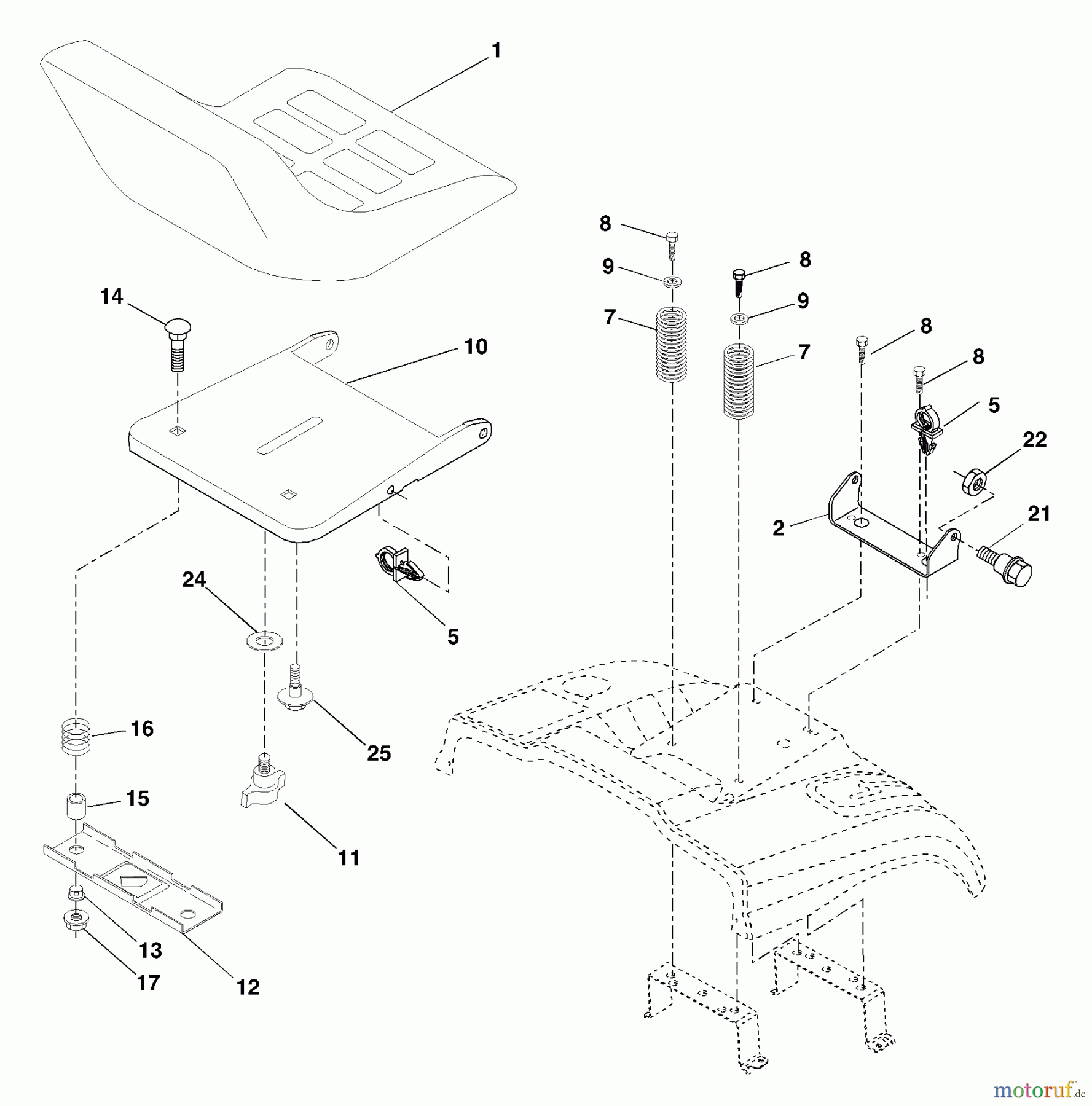  Husqvarna Rasen und Garten Traktoren CT 130 (954170017) (HECT130D) - Husqvarna Lawn Tractor (2001-08 & After) Seat Assembly