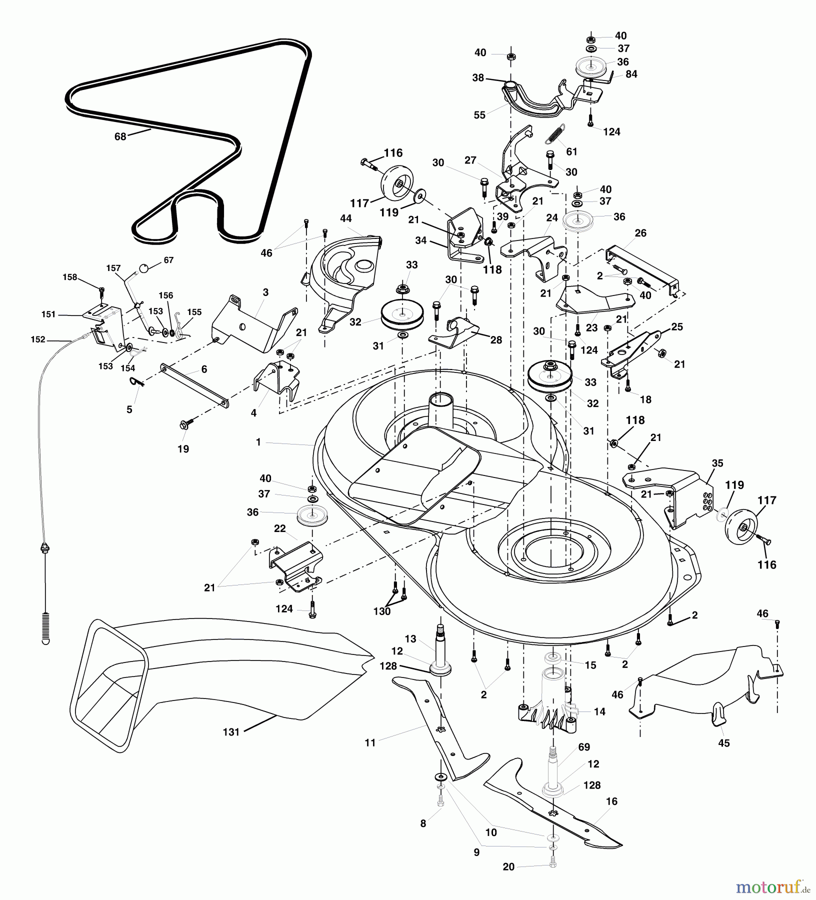  Husqvarna Rasen und Garten Traktoren CT 130 (954170019) (HECT150B) - Husqvarna Lawn Tractor (2000-01 & After) Mower