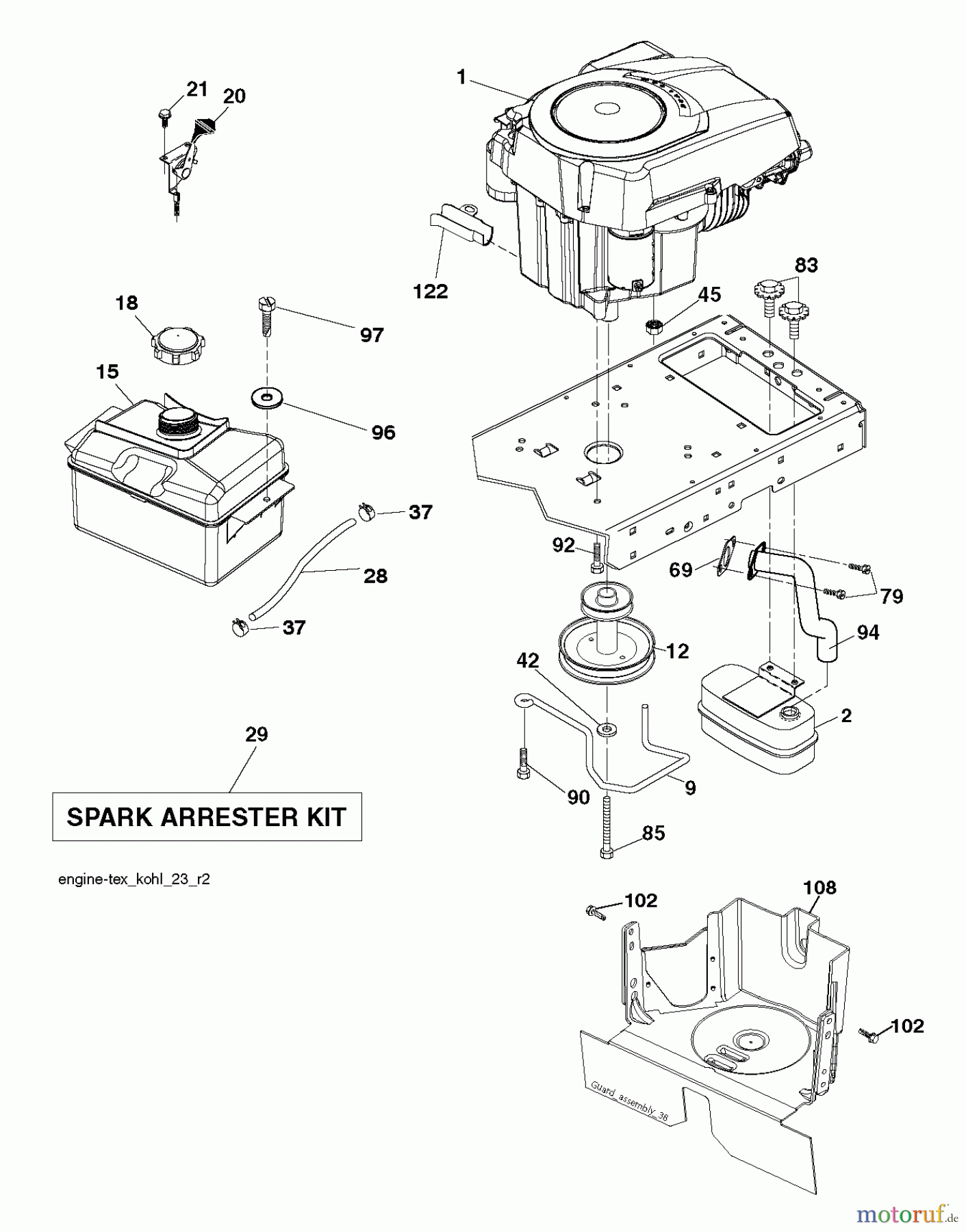  Husqvarna Rasen und Garten Traktoren CT 153 (96051001501) - Husqvarna Lawn Tractor (2011-03 & After) ENGINE