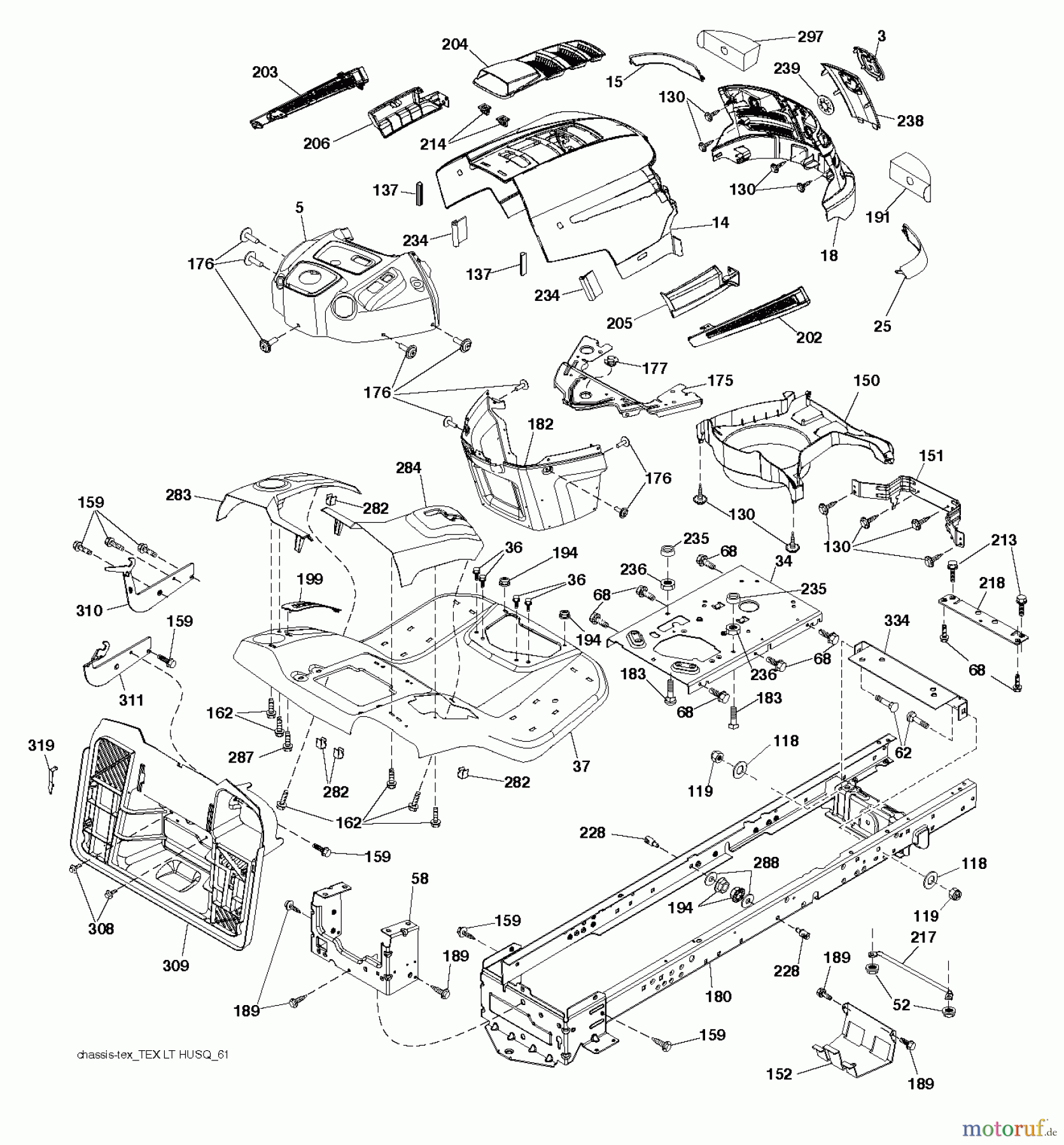  Husqvarna Rasen und Garten Traktoren CTH 126 (96051000802) - Husqvarna Lawn Tractor (2012-08 & After) CHASSIS ENCLOSURES