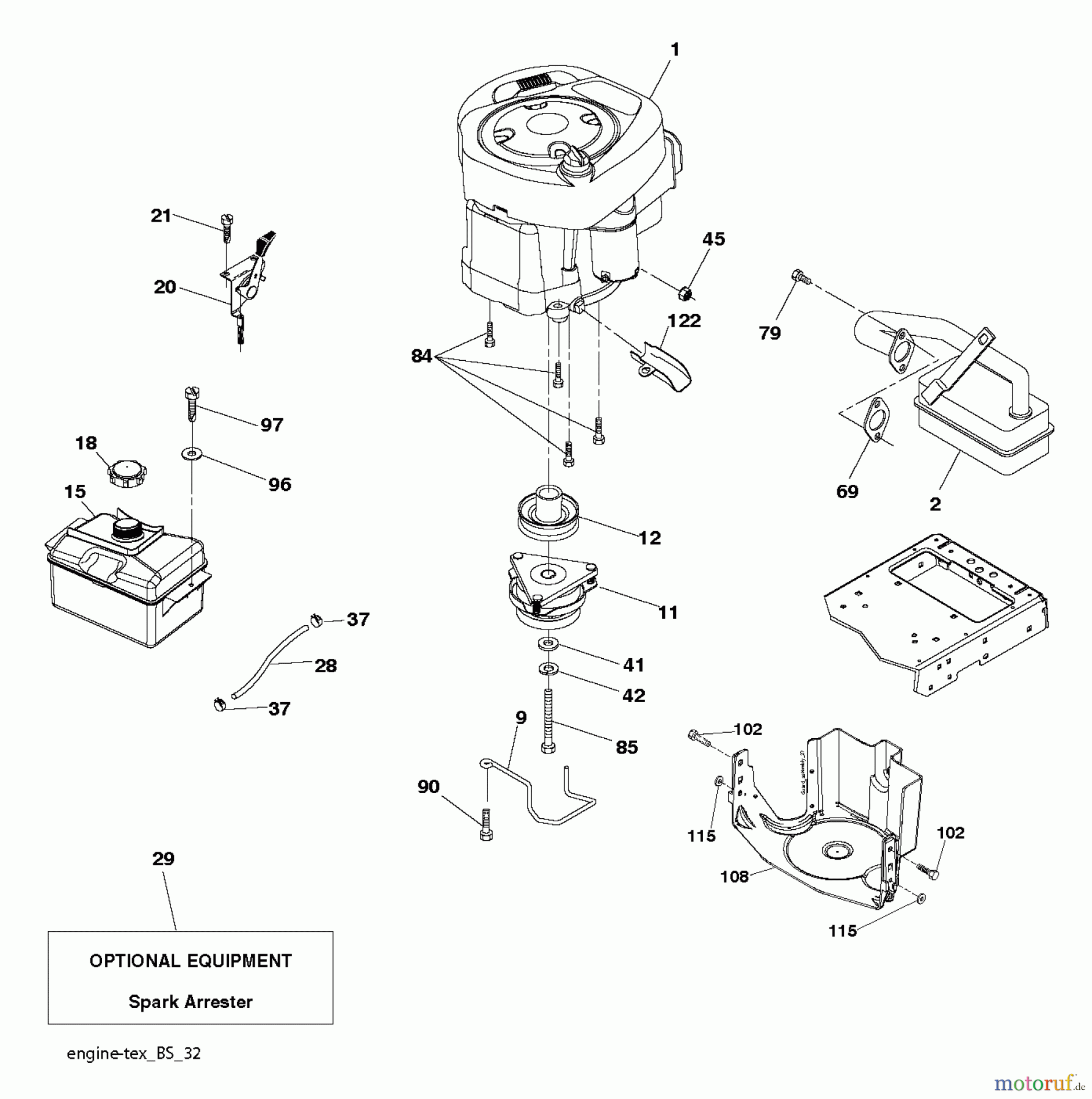  Husqvarna Rasen und Garten Traktoren CTH 126 (96051001401) - Husqvarna Lawn Tractor (2011-07 & After) ENGINE