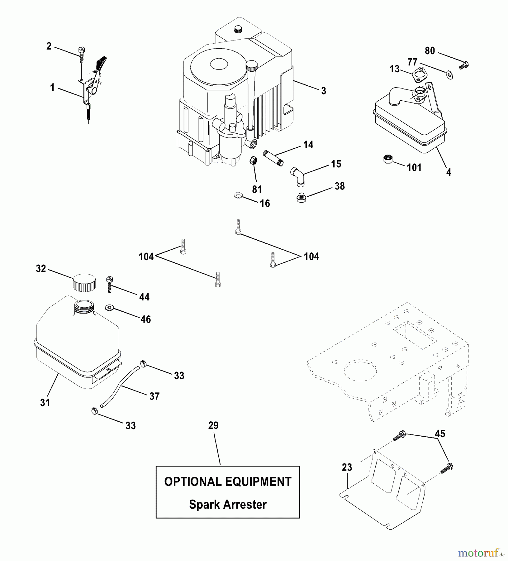  Husqvarna Rasen und Garten Traktoren CTH 130 (954140100A) - Husqvarna Lawn Tractor (1999-10 & After) Engine