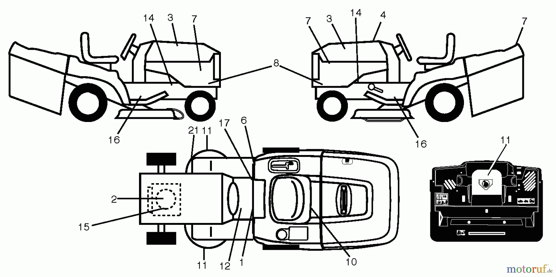  Husqvarna Rasen und Garten Traktoren CTH 141 (96061032103) - Husqvarna Lawn Tractor (2013-08) DECALS