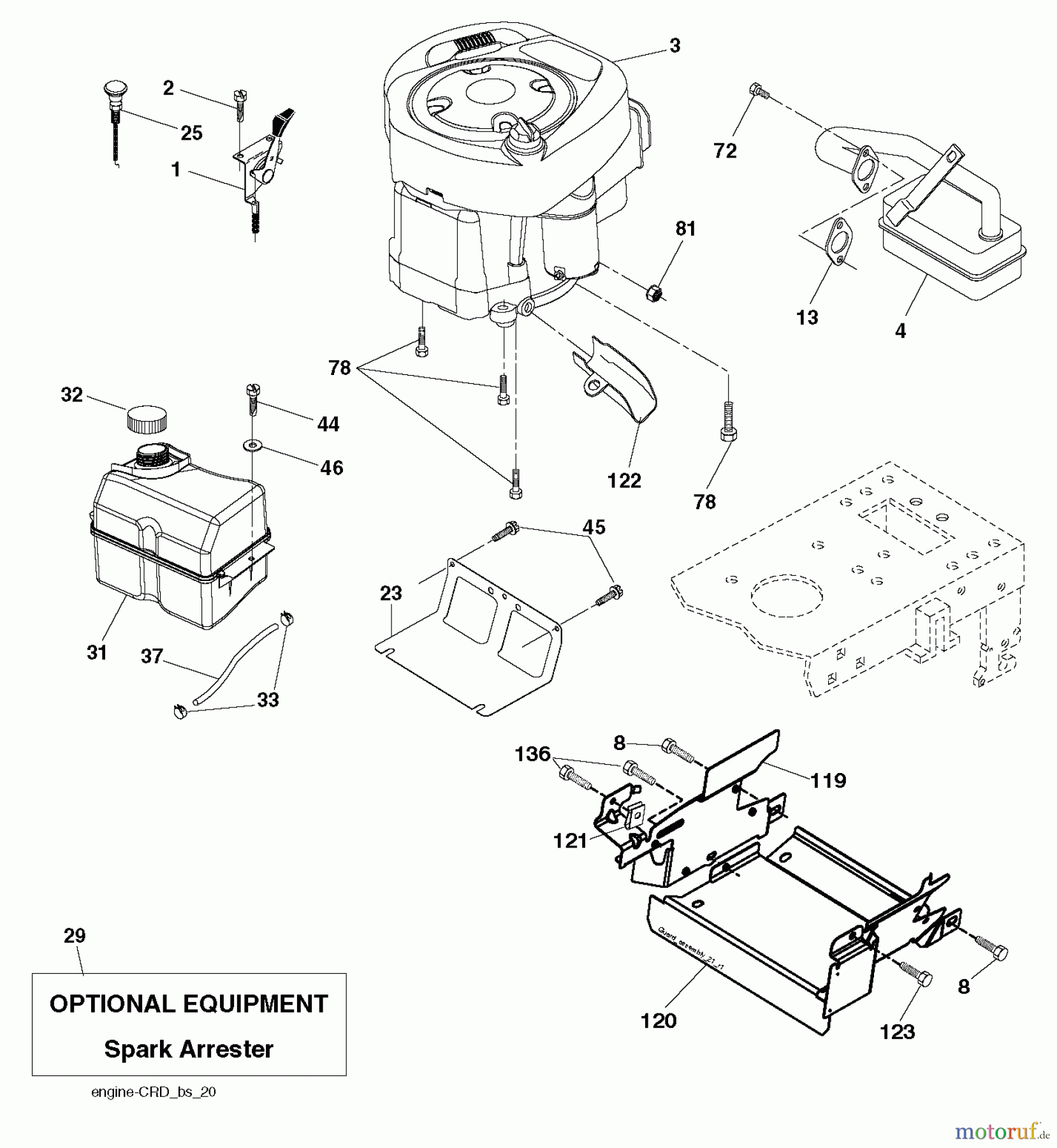  Husqvarna Rasen und Garten Traktoren CT 141 (96061033901) - Husqvarna Lawn Tractor (2012-08 & After) ENGINE