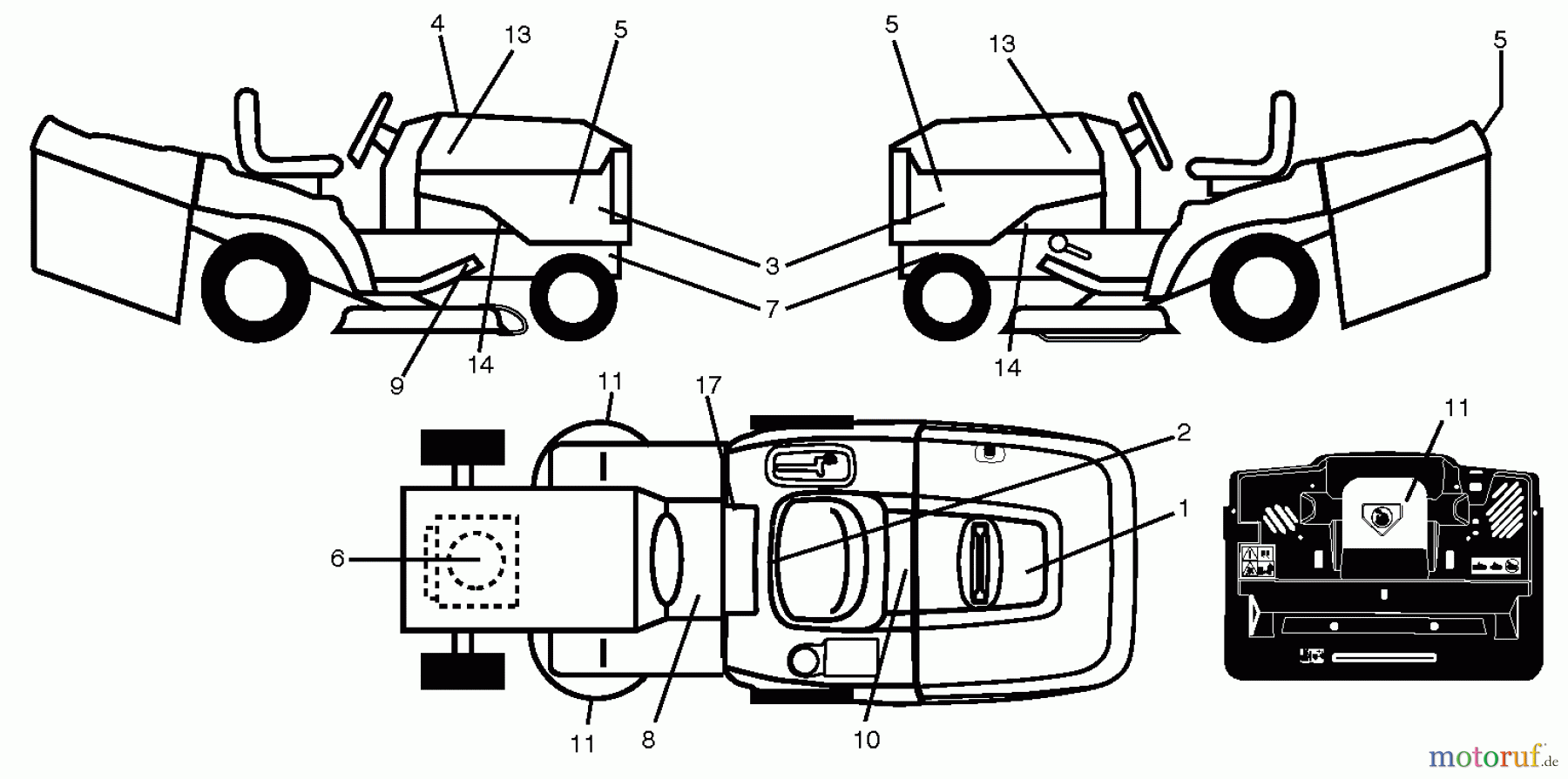  Husqvarna Rasen und Garten Traktoren CTH 151T (96061034301) - Husqvarna Lawn Tractor (2013-08) DECALS