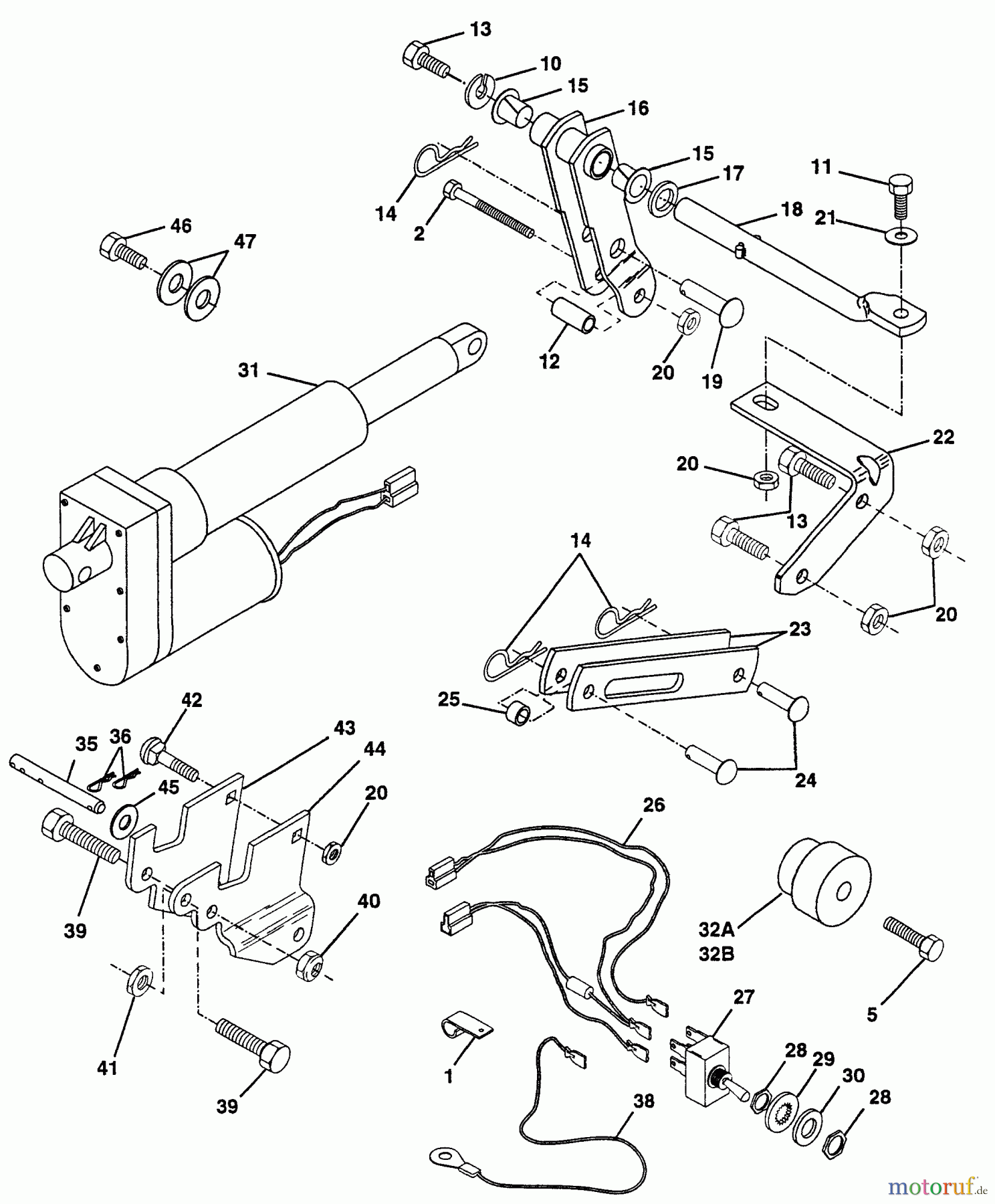  Husqvarna Zubehör, Rasenmäher / Mäher EA 20B - Husqvarna Electric Lift Kit (1998-04 & After) Hydrostatic Drive, Vertical Engine Type Tractor