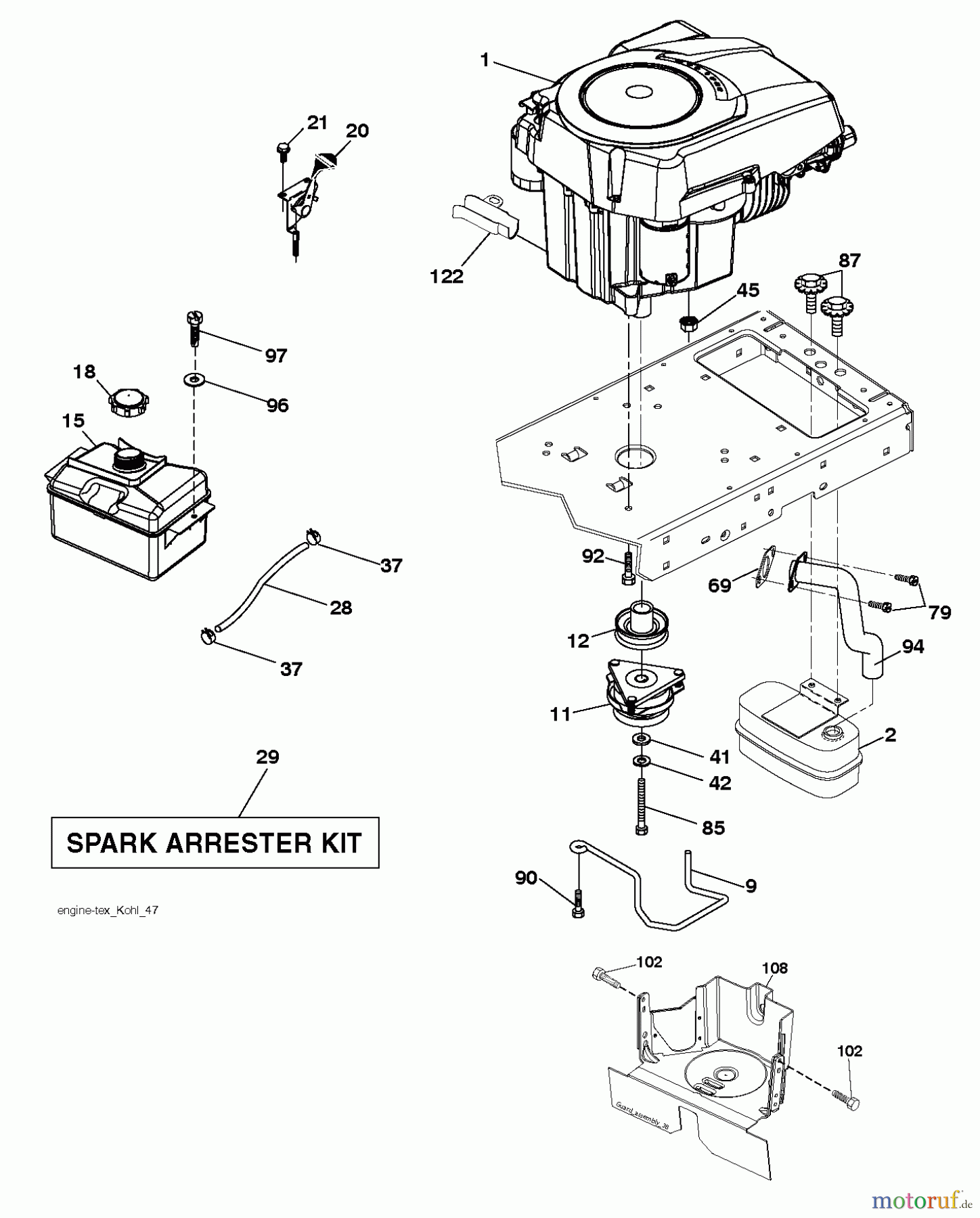  Husqvarna Rasen und Garten Traktoren CTH 194 (96051003001) - Husqvarna Lawn Tractor (2012-05 & After) ENGINE