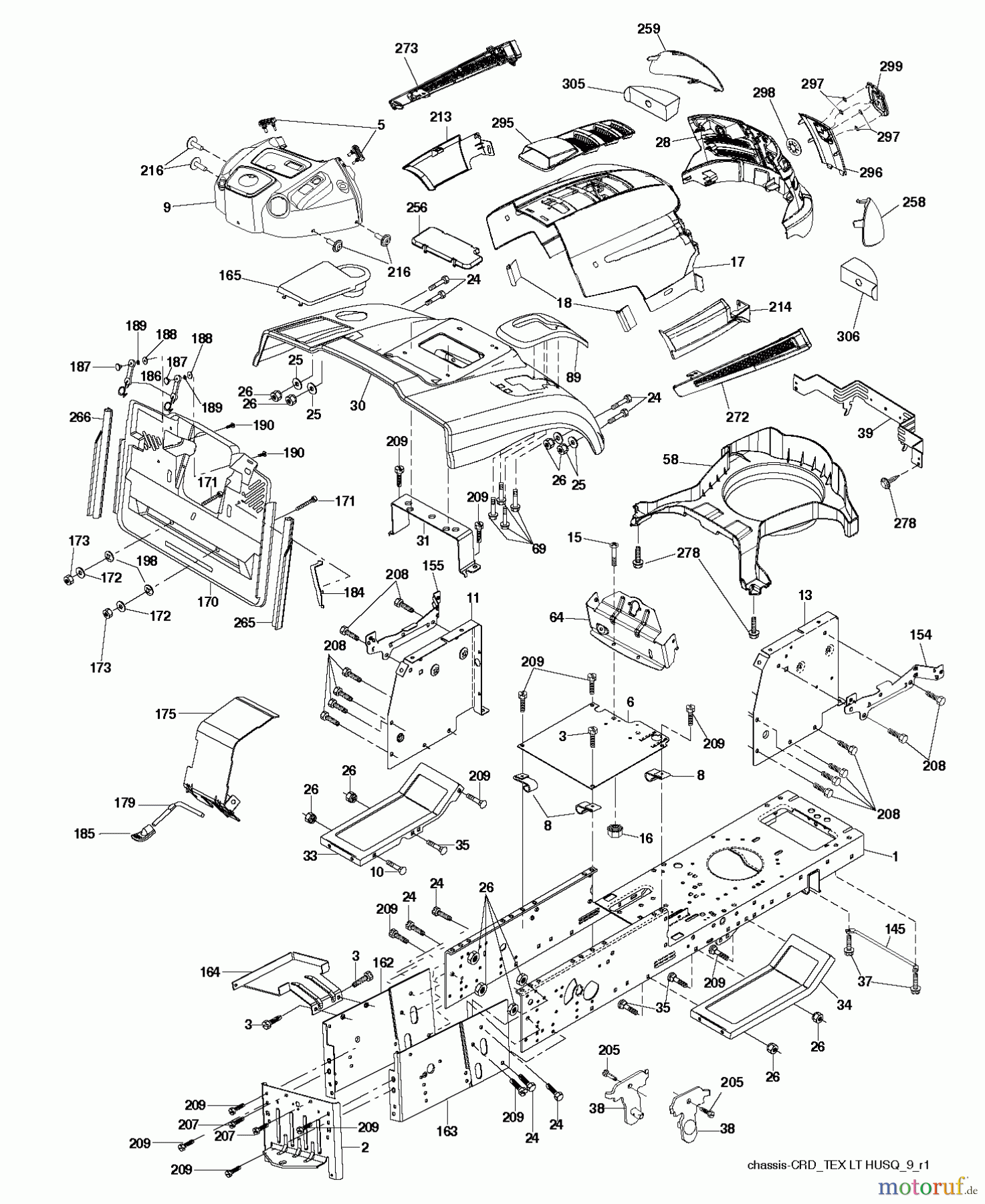  Husqvarna Rasen und Garten Traktoren CTH 2038 (96061030403) - Husqvarna Lawn Tractor (2011-06 & After) CHASSIS ENCLOSURES