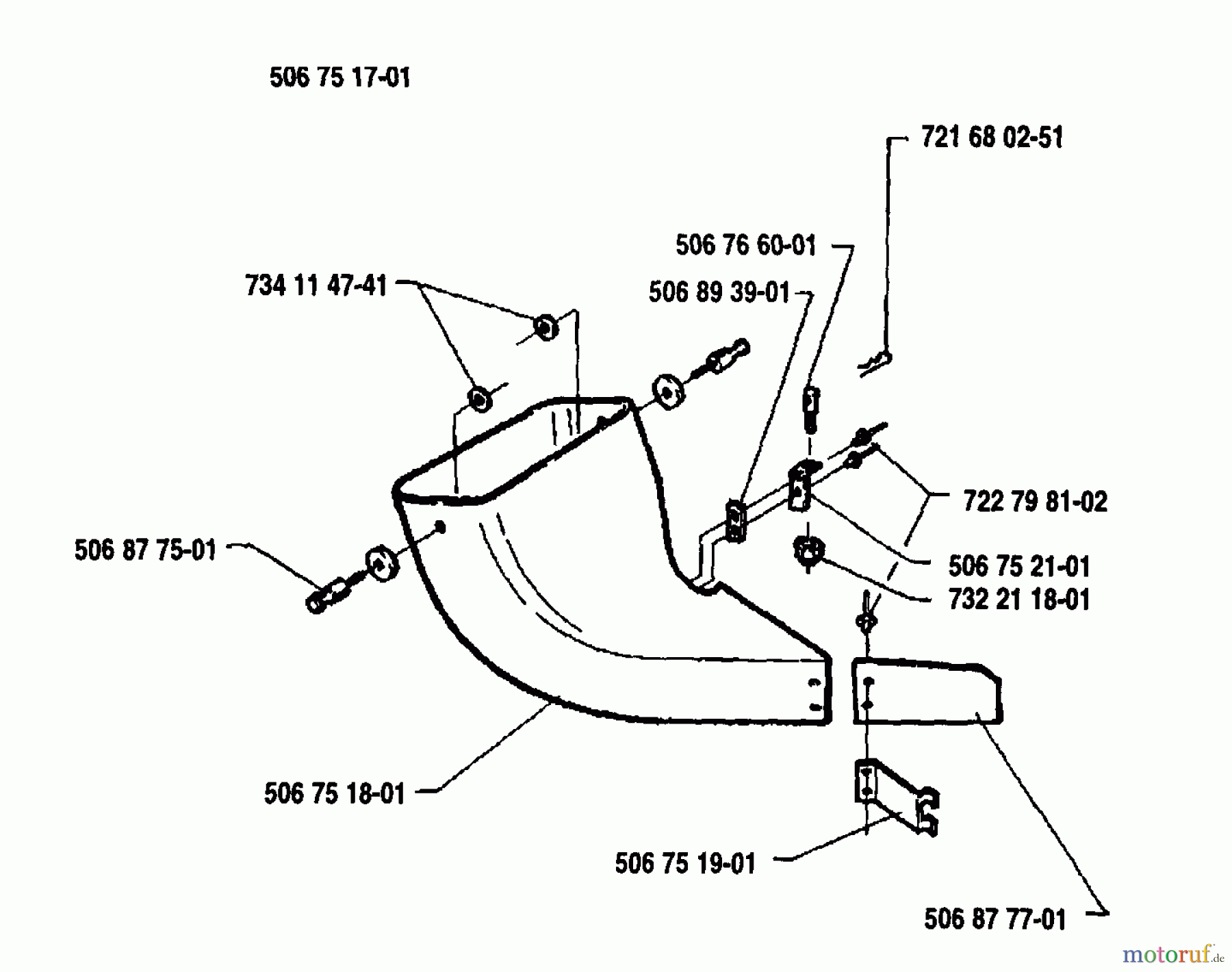  Husqvarna Zubehör, Rasenmäher / Mäher GC 970 - Husqvarna Grass Catcher (1991-12 & After) Bend Pipe