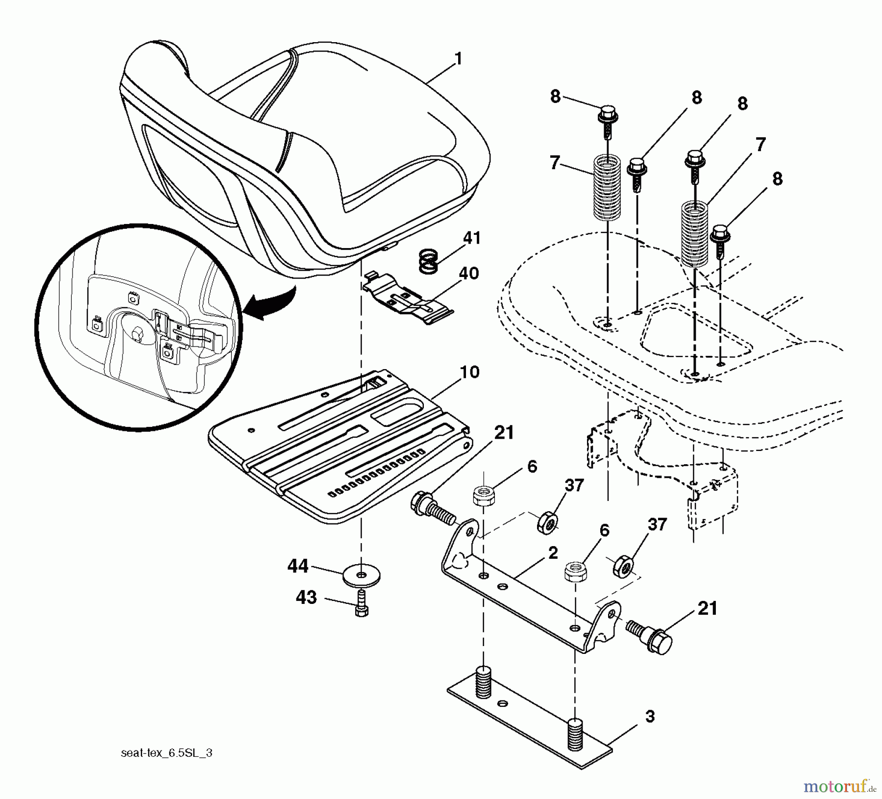  Husqvarna Rasen und Garten Traktoren CTH 184T (96051007600) - Husqvarna Lawn Tractor (2012-11 & After) SEAT