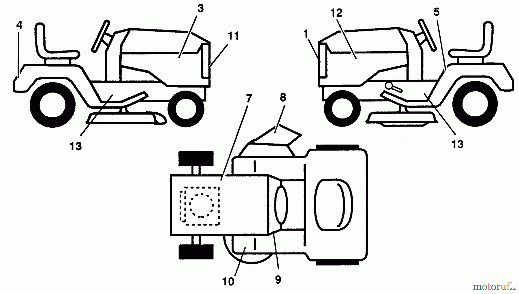  Husqvarna Rasen und Garten Traktoren GT 180 (954000372) (H1850C) - Husqvarna Garden Tractor (1992-08 to 1992-10) Decals