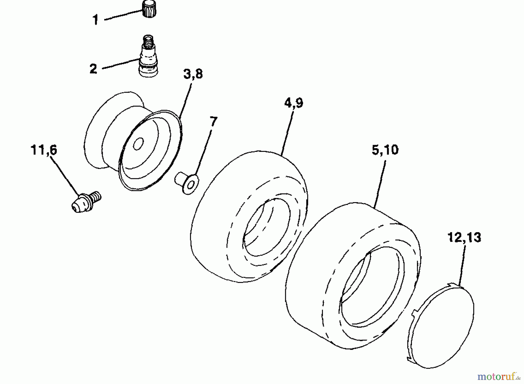  Husqvarna Rasen und Garten Traktoren GT 200 (954001112A) - Husqvarna Garden Tractor (1994-07 & After) Wheels And Tires