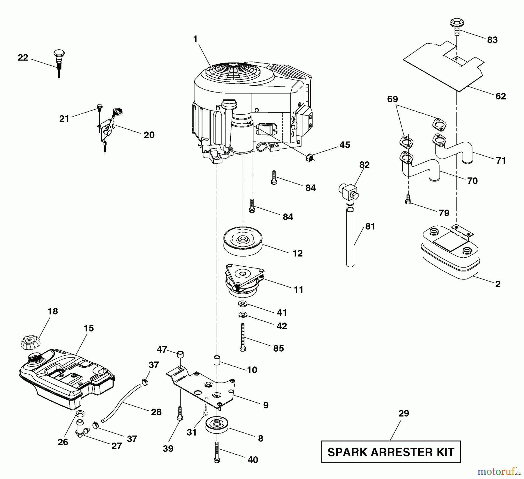  Husqvarna Rasen und Garten Traktoren GT 2254 (96025000200) - Husqvarna Garden Tractor (2005-05 & After) Engine