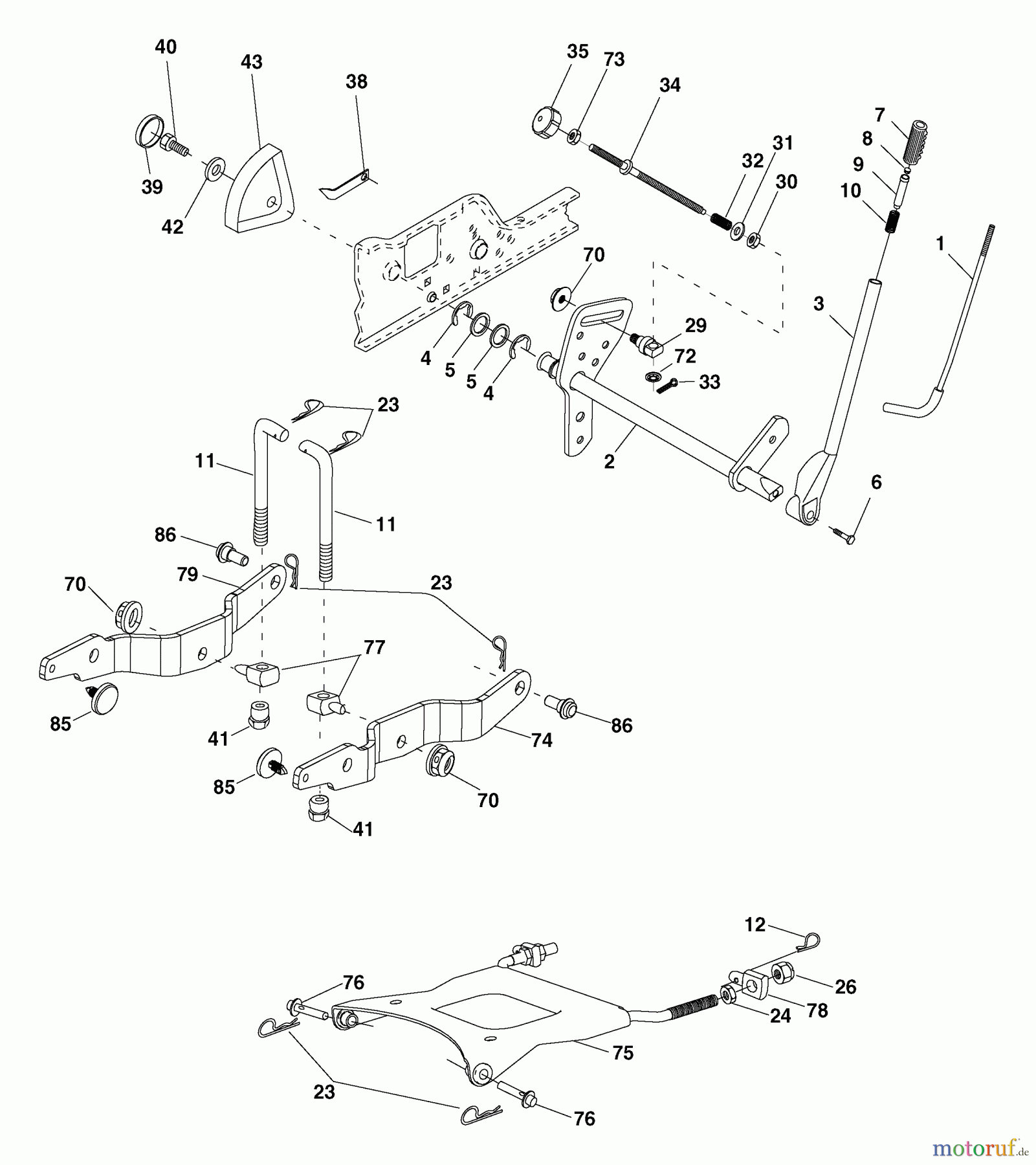  Husqvarna Rasen und Garten Traktoren GT 2254 (96025000200) - Husqvarna Garden Tractor (2005-05 & After) Lift Assembly