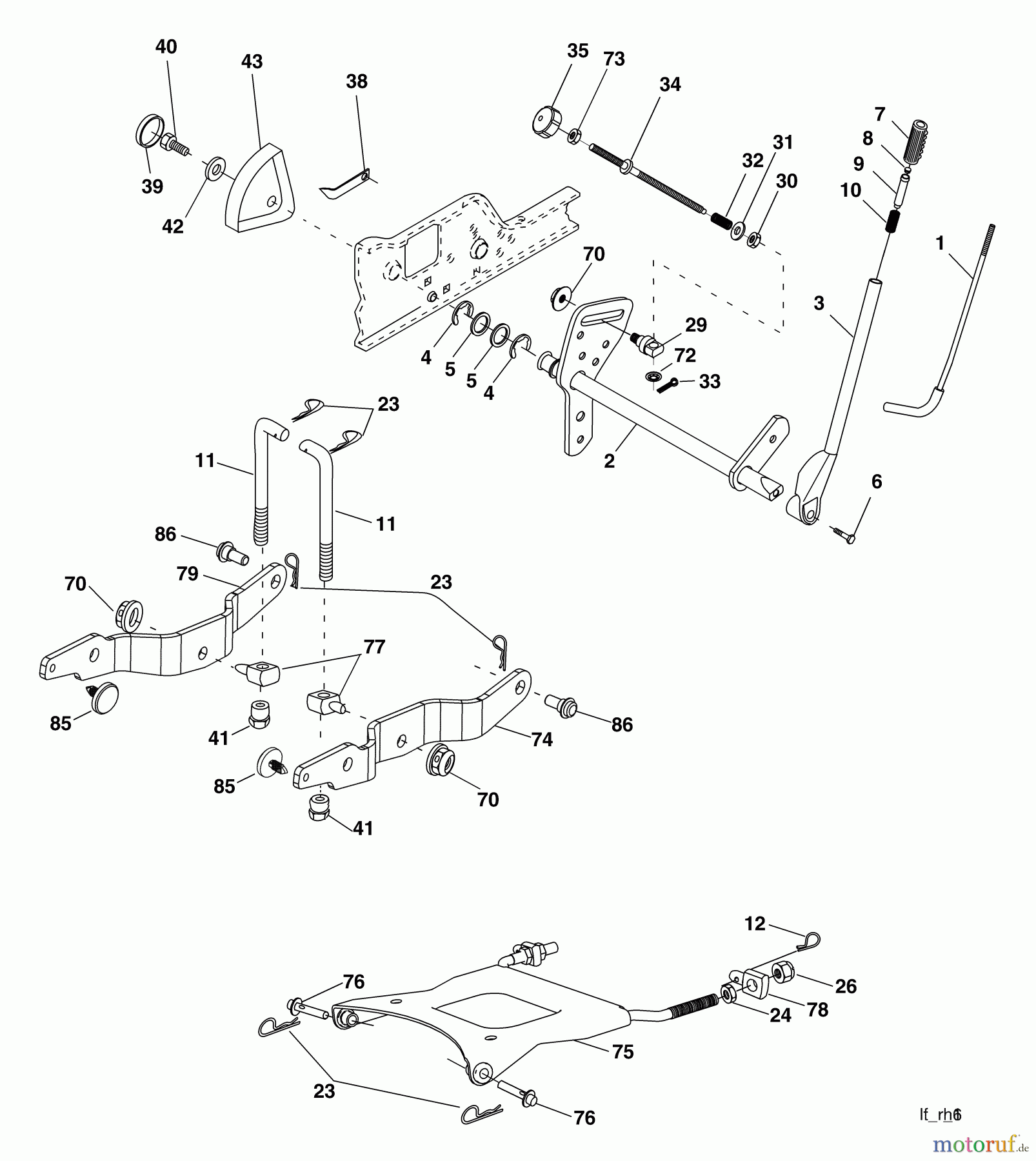  Husqvarna Rasen und Garten Traktoren GT 2254 (96025000202) - Husqvarna Garden Tractor (2005-06 & After) Lift Assembly