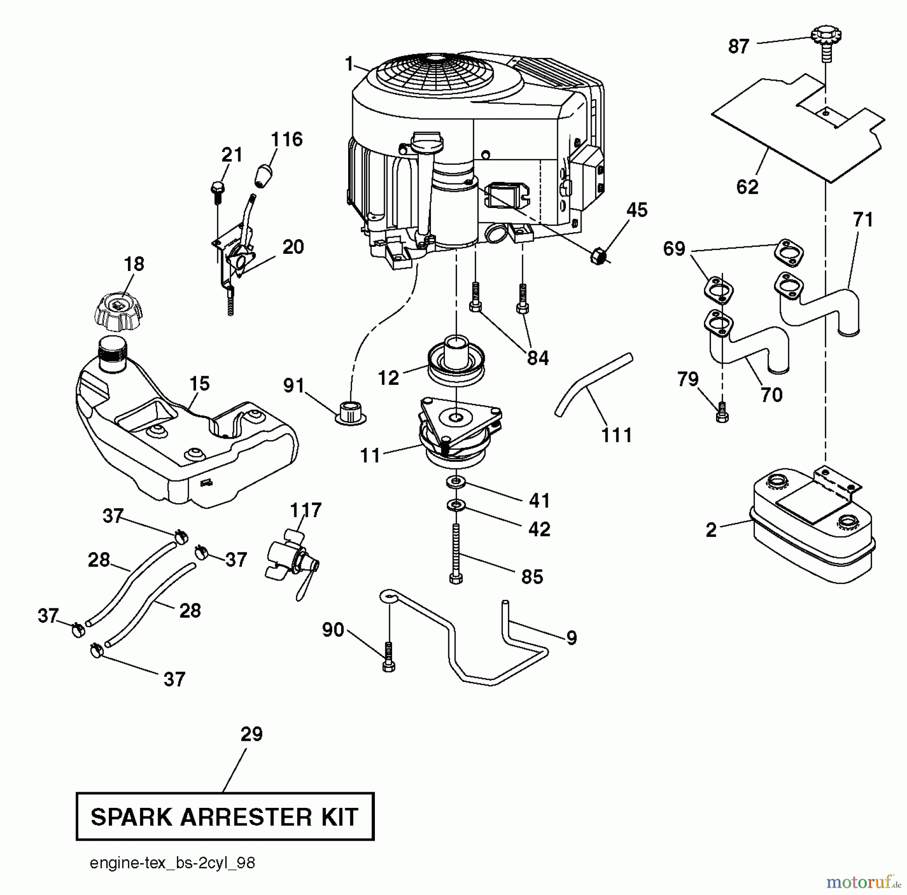  Husqvarna Rasen und Garten Traktoren GT 48XLS (96043016500) - Husqvarna Garden Tractor (2012-11 & After) ENGINE