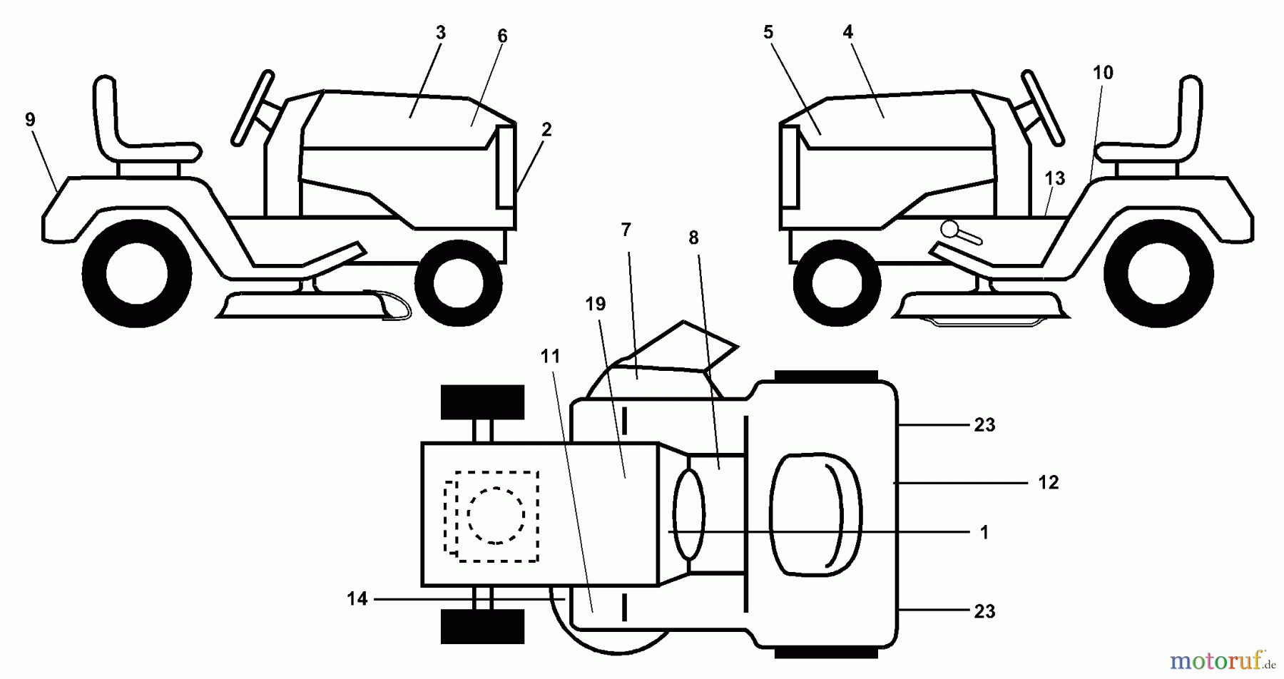  Husqvarna Rasen und Garten Traktoren GTH 200 (954001122A) - Husqvarna Garden Tractor (1994-07 & After) Decals