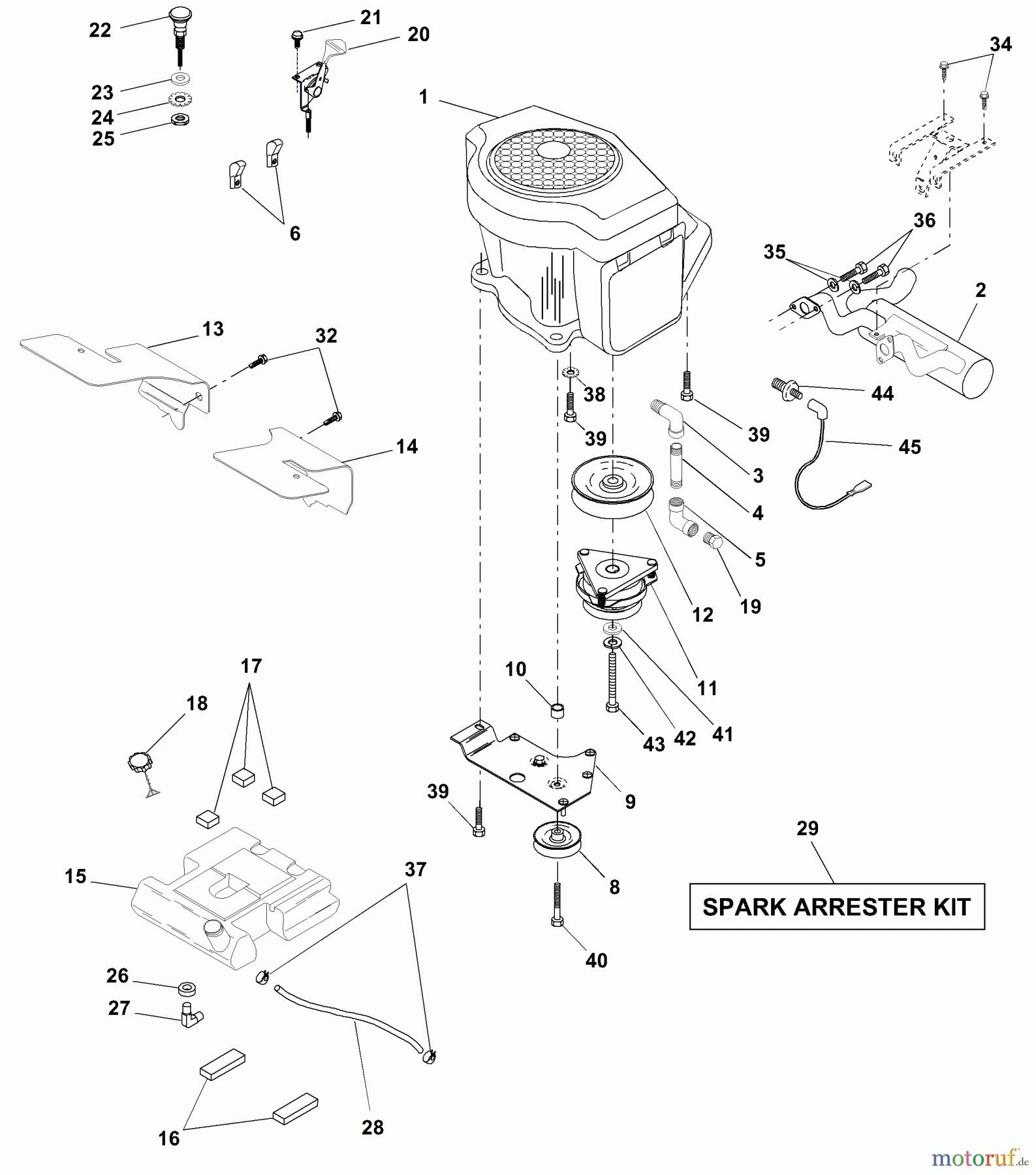  Husqvarna Rasen und Garten Traktoren GTH 200 (954001122A) - Husqvarna Garden Tractor (1994-07 & After) Engine