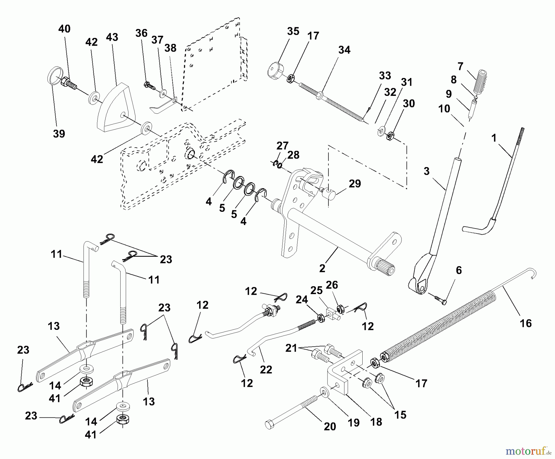  Husqvarna Rasen und Garten Traktoren GTH 200 (954001992) (954001122VA) - Husqvarna Garden Tractor (1995-03 & After) Lift Assembly