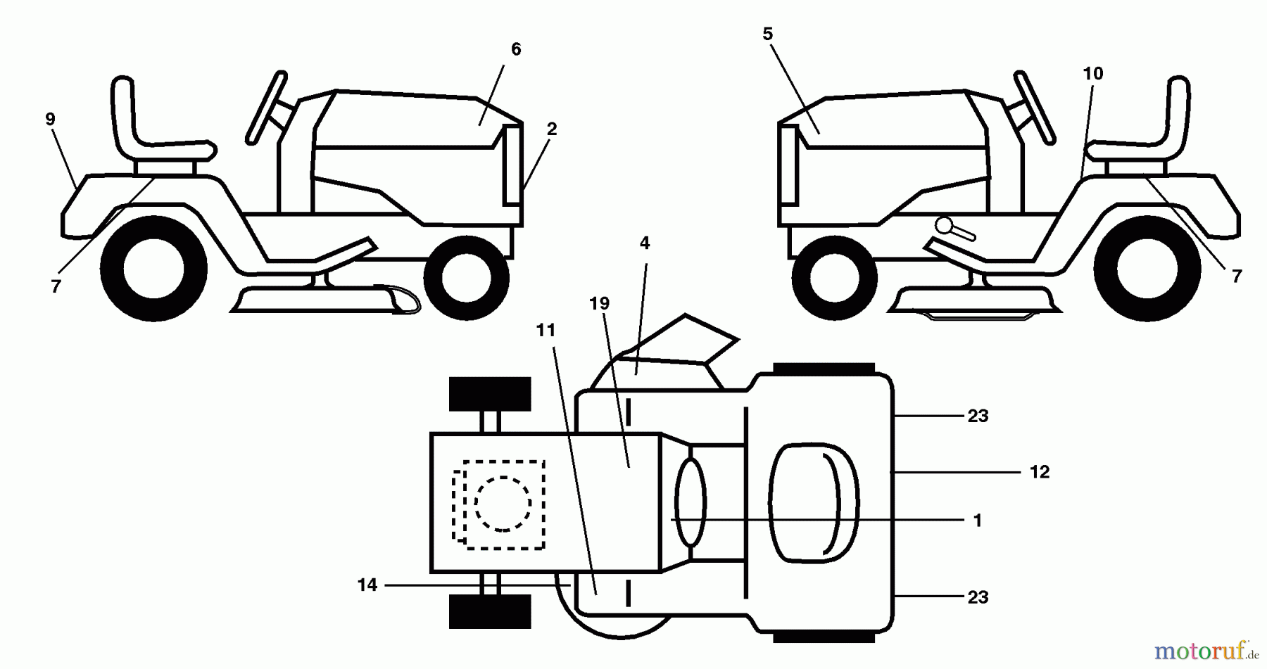  Husqvarna Rasen und Garten Traktoren GTH 200 (954140046B) - Husqvarna Garden Tractor (1998-07 & After) Decals