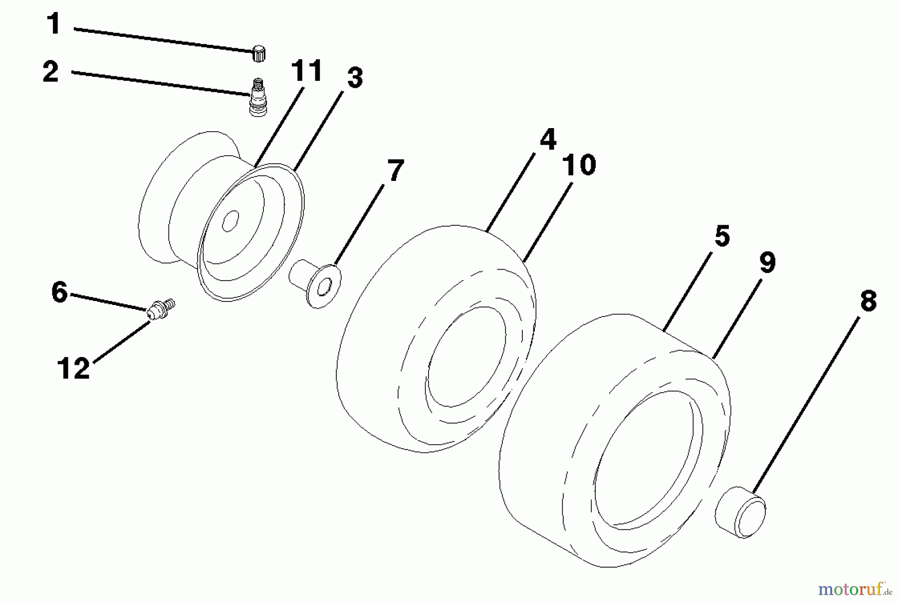  Husqvarna Rasen und Garten Traktoren GTH 200 (954140046B) - Husqvarna Garden Tractor (1998-07 & After) Wheels & Tires