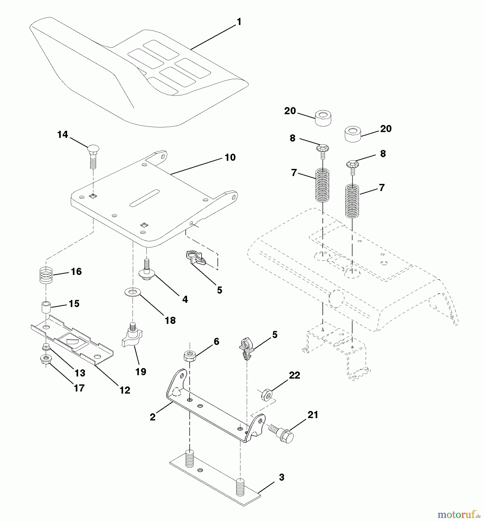  Husqvarna Rasen und Garten Traktoren GTH 200 (954140046D) - Husqvarna Garden Tractor (1999-05 & After) Seat Assembly