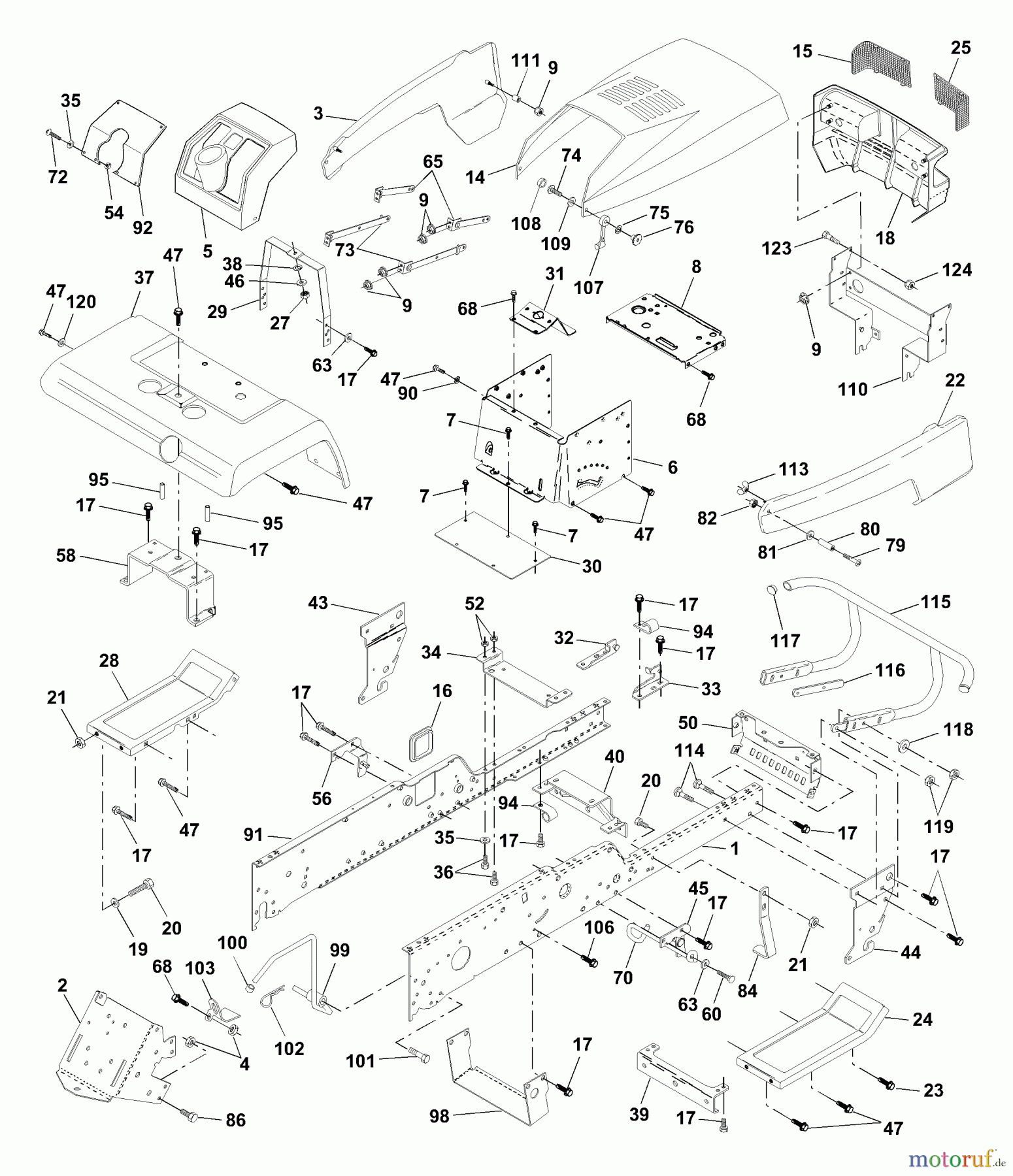  Husqvarna Rasen und Garten Traktoren GTH 220 (954002022A) - Husqvarna Garden Tractor (1995-05 & After) Chassis And Enclosures