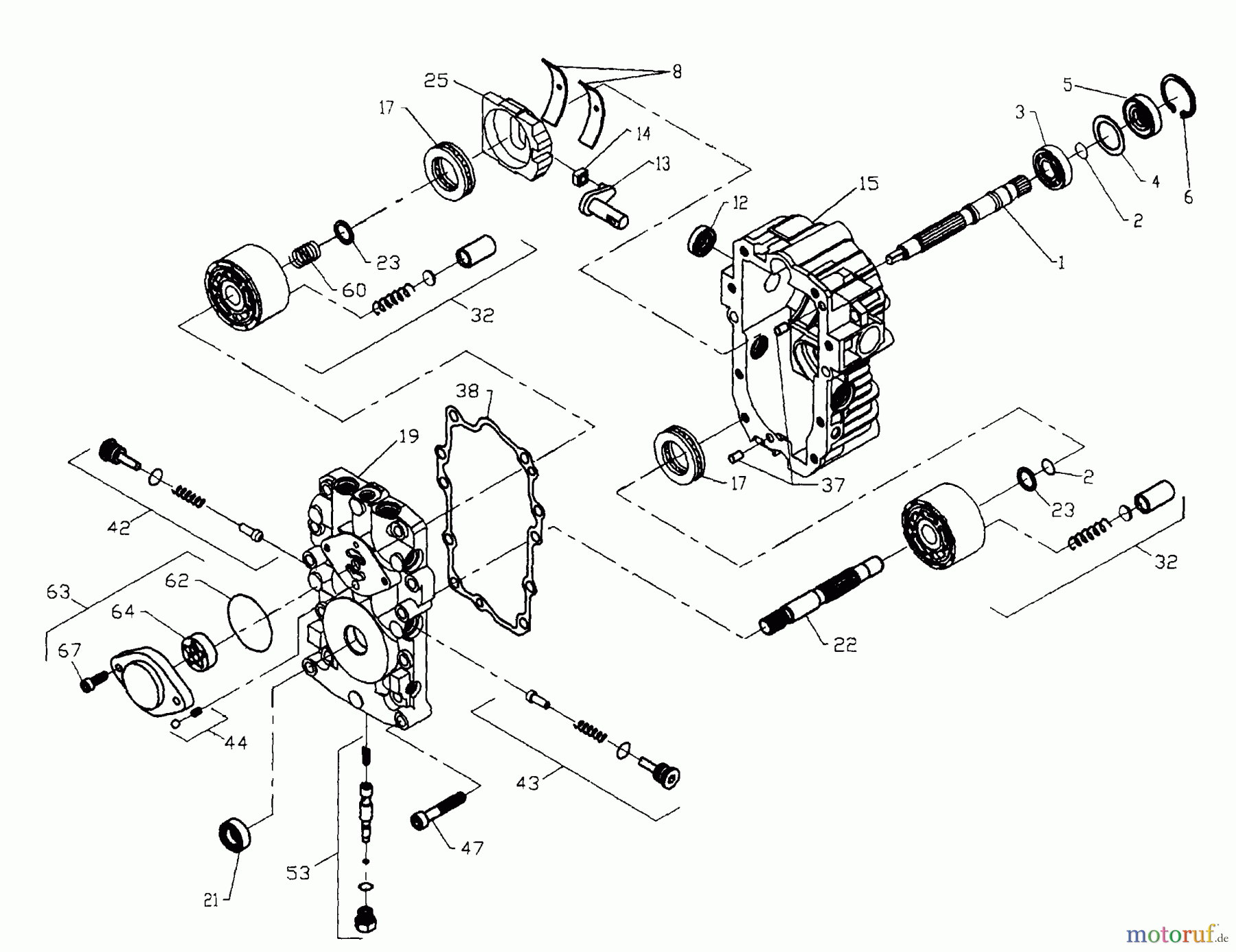  Husqvarna Rasen und Garten Traktoren GTH 220 (954140012A) - Husqvarna Garden Tractor (1997-12 & After) Transaxle Pump - Model Number BDU-10L-122