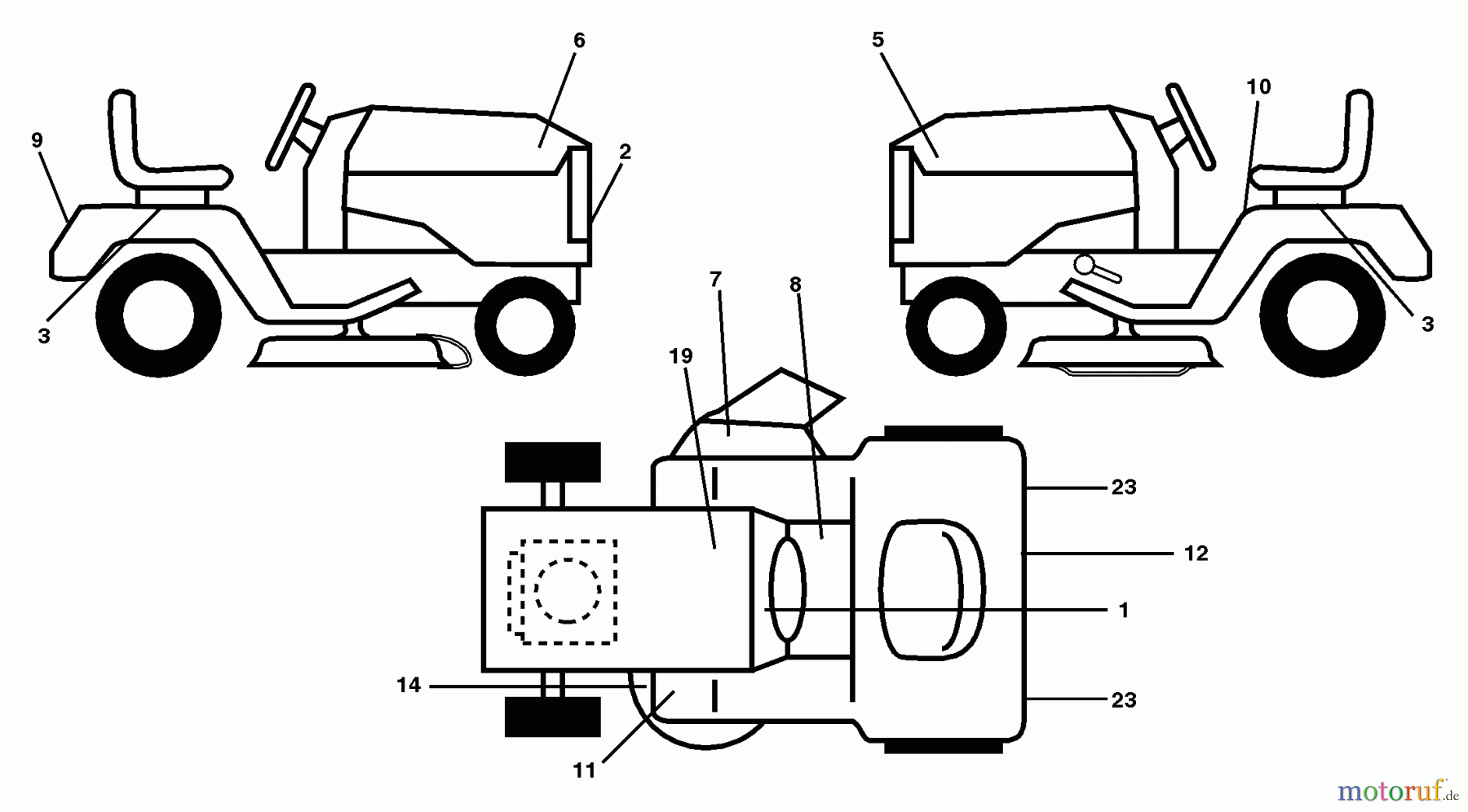  Husqvarna Rasen und Garten Traktoren GTH 220 (954140012C) - Husqvarna Garden Tractor (1998-02 & After) Decals