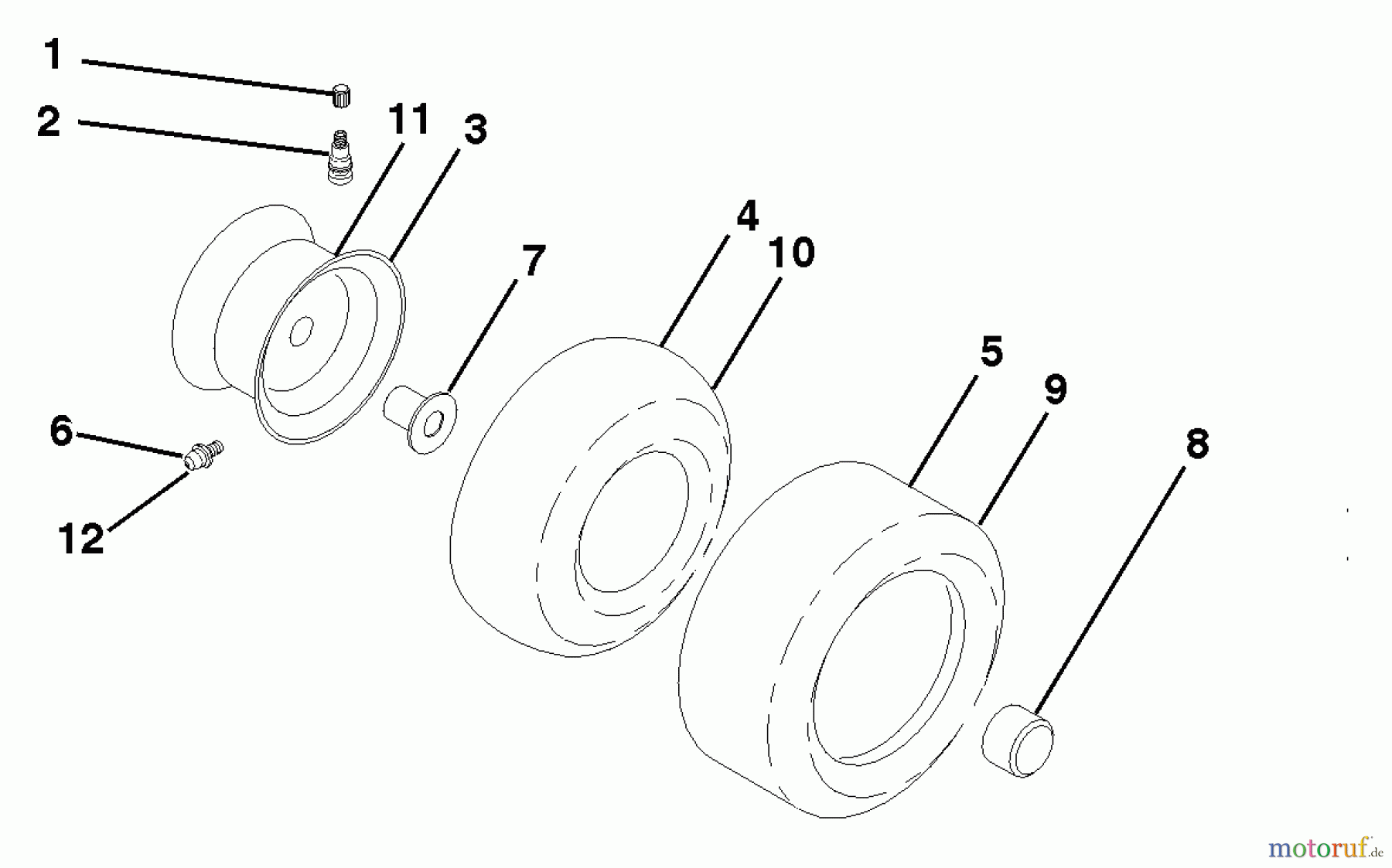  Husqvarna Rasen und Garten Traktoren GTH 220 (954140012C) - Husqvarna Garden Tractor (1998-02 & After) Wheels & Tires