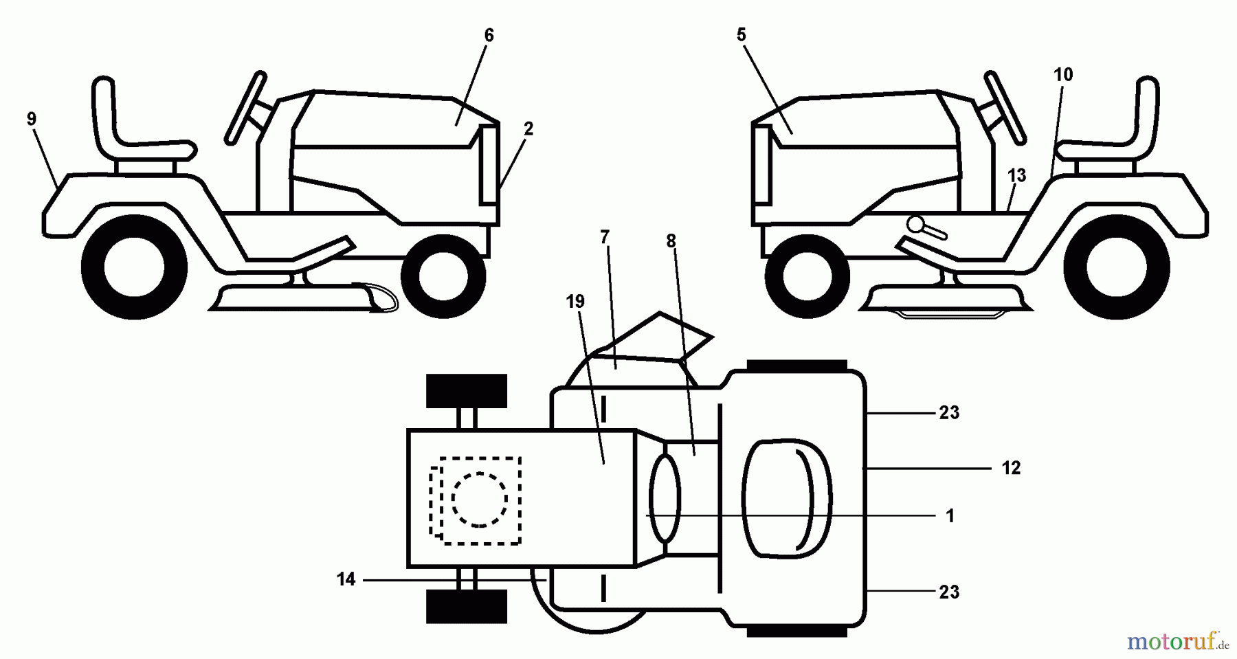  Husqvarna Rasen und Garten Traktoren GTH 220 (954830167A) - Husqvarna Garden Tractor (1995-08 & After) Decals