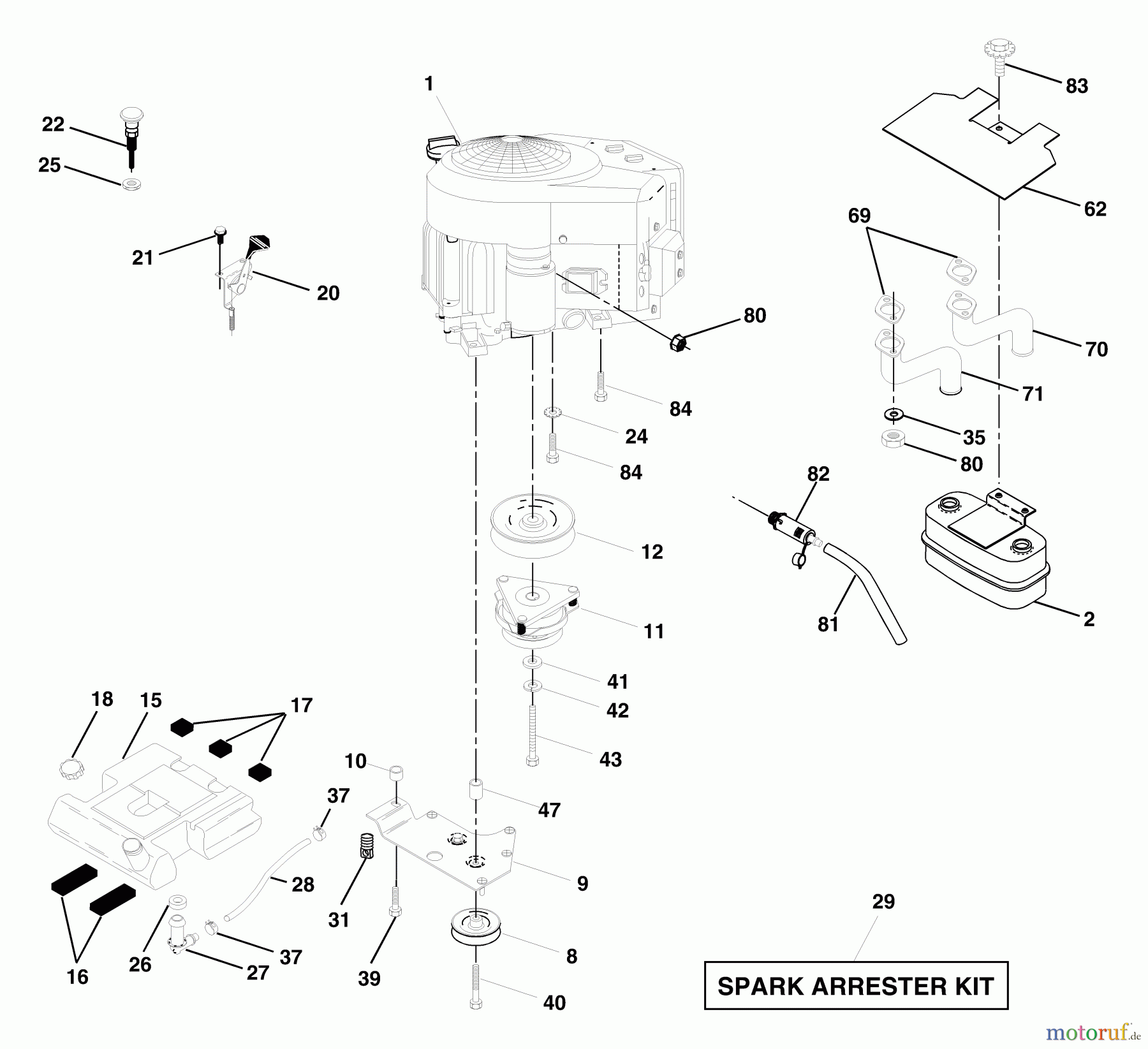  Husqvarna Rasen und Garten Traktoren GTH 2248XPA (954567888) - Husqvarna Garden Tractor (2002-01 & After) Engine