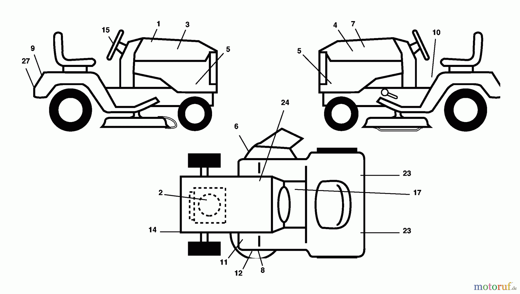  Husqvarna Rasen und Garten Traktoren GTH 2248XPC (954567888) - Husqvarna Garden Tractor (2003-07 & After) Decals