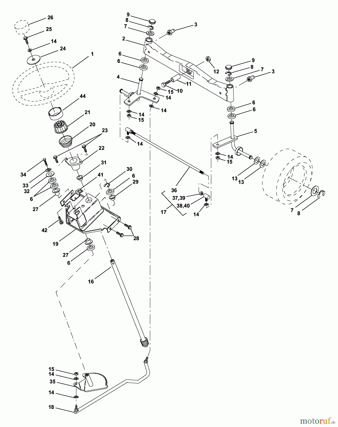  Husqvarna Rasen und Garten Traktoren GTH 2250B (954567093) - Husqvarna Garden Tractor (2001-02 & After) Steering Assembly