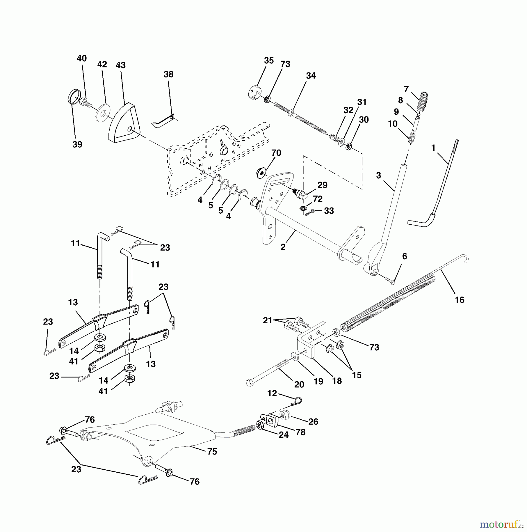  Husqvarna Rasen und Garten Traktoren GTH 2250C (954567093) - Husqvarna Garden Tractor (2001-05 & After) Lift Assembly