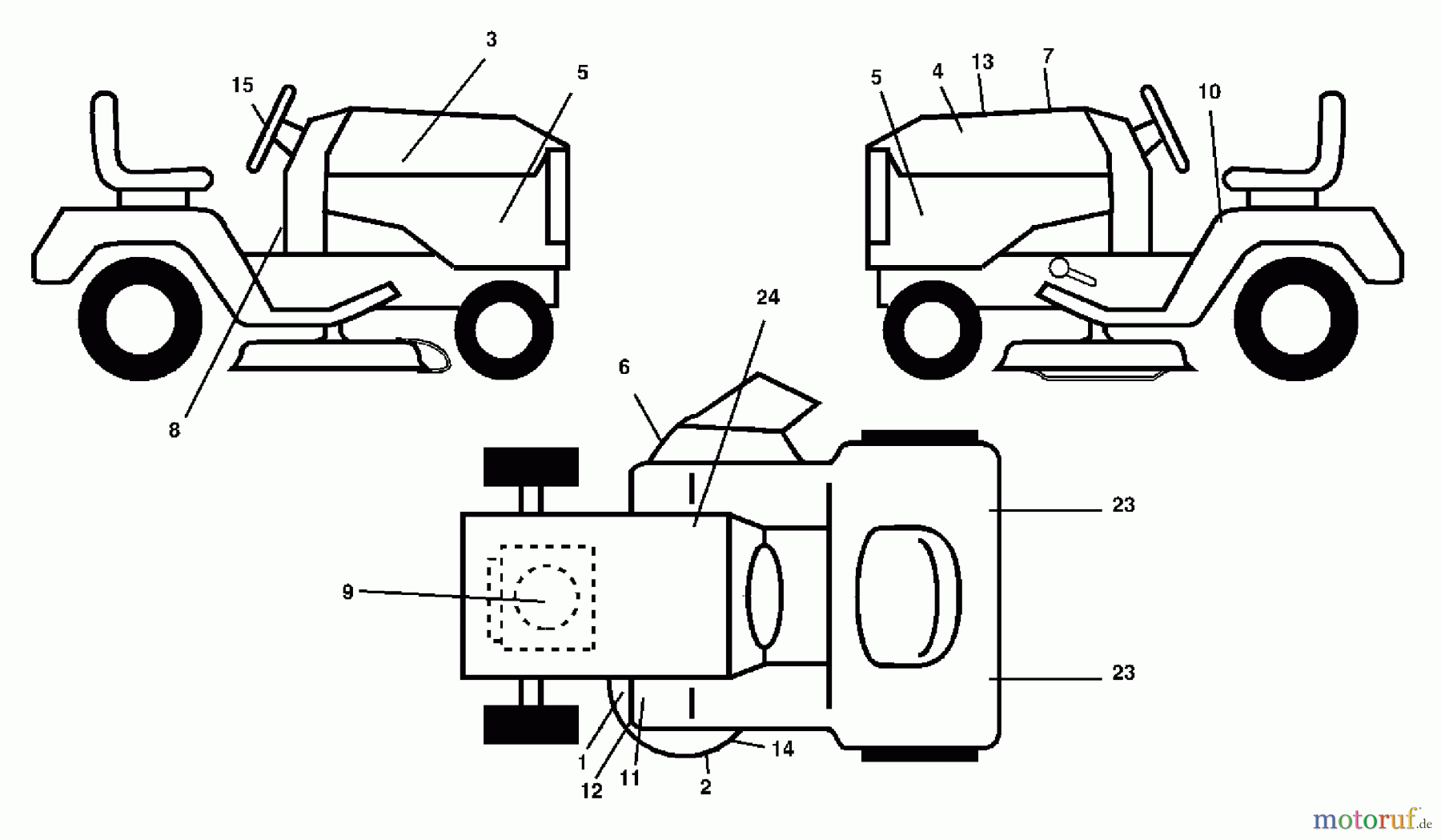  Husqvarna Rasen und Garten Traktoren GTH 2254XP (96023000201) - Husqvarna Garden Tractor (2005-06 & After) Decals