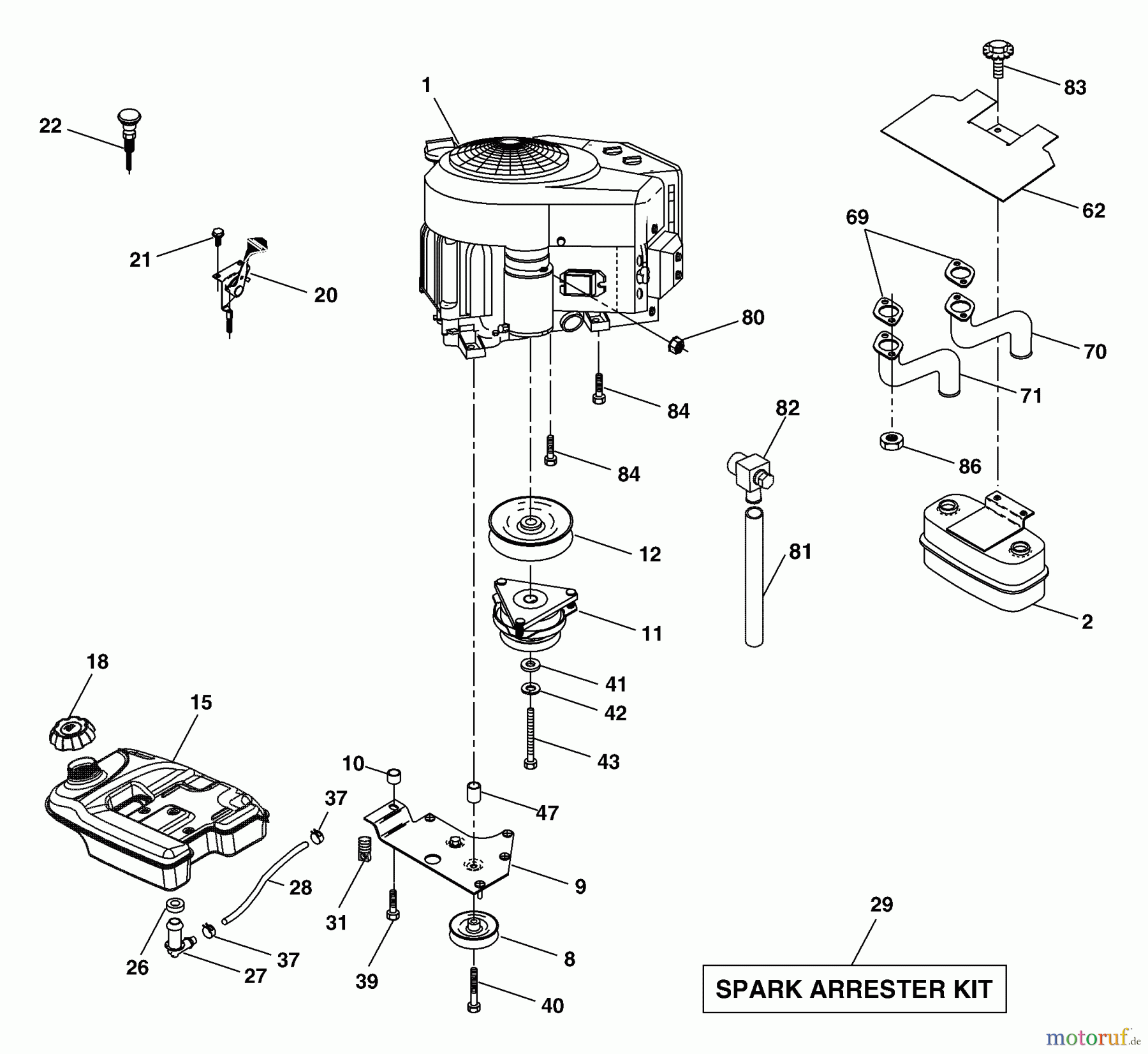  Husqvarna Rasen und Garten Traktoren GTH 2254XPB (954571229) - Husqvarna Garden Tractor (2004-08 & After) Engine