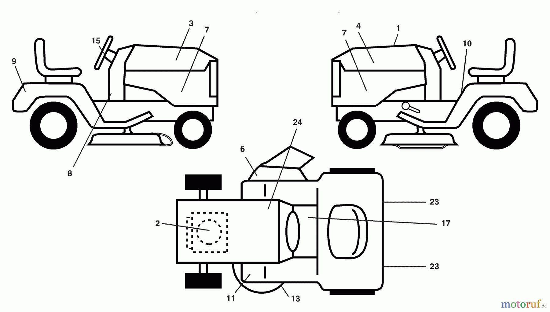  Husqvarna Rasen und Garten Traktoren GTH 2350 (954568540) (GTHK2350A) - Husqvarna Garden Tractor (2002-07 & After) Decal