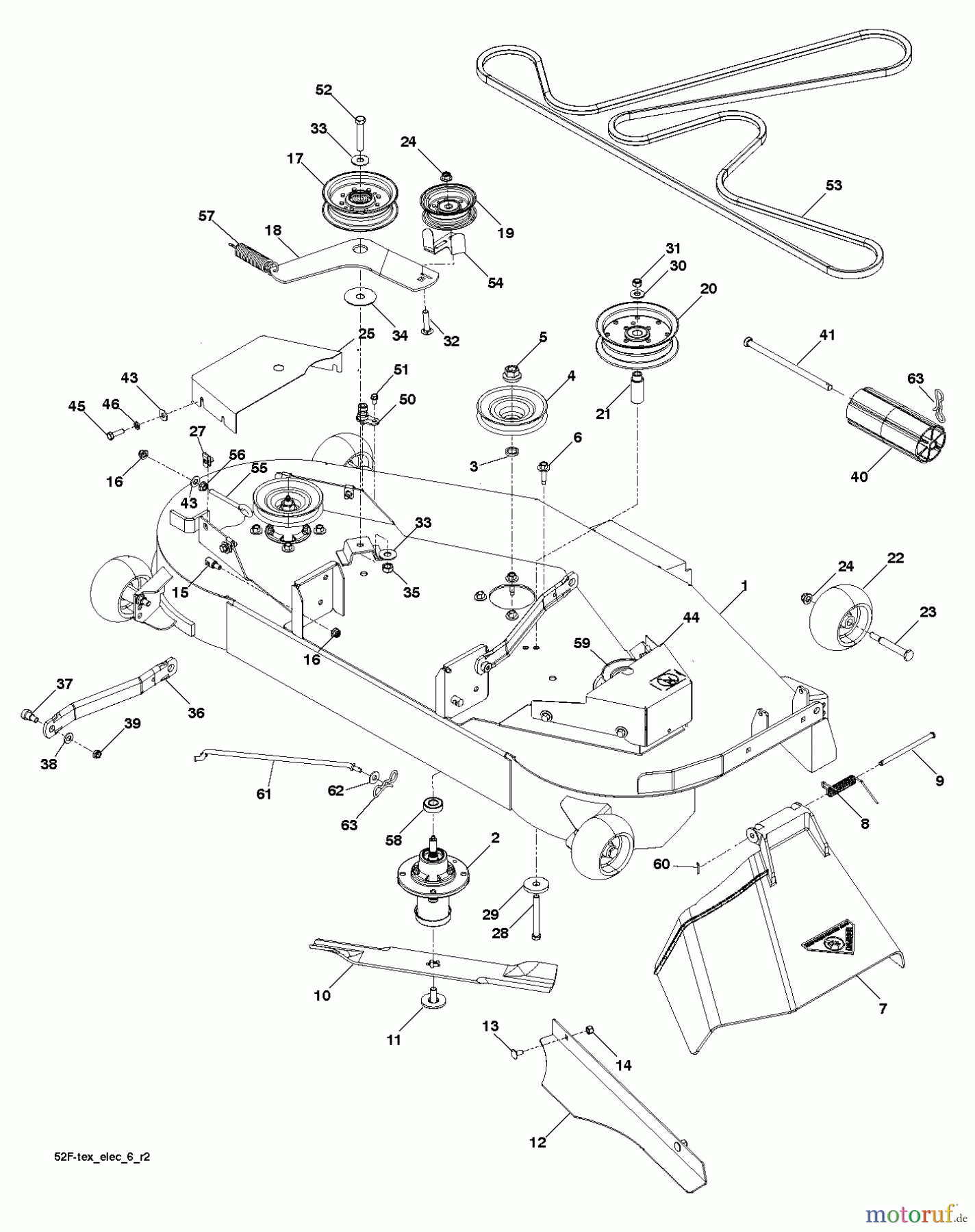  Husqvarna Rasen und Garten Traktoren GTH 24V52LS (96043013500) - Husqvarna Garden Tractor (2011-08 & After) MOWER DECK / CUTTING DECK