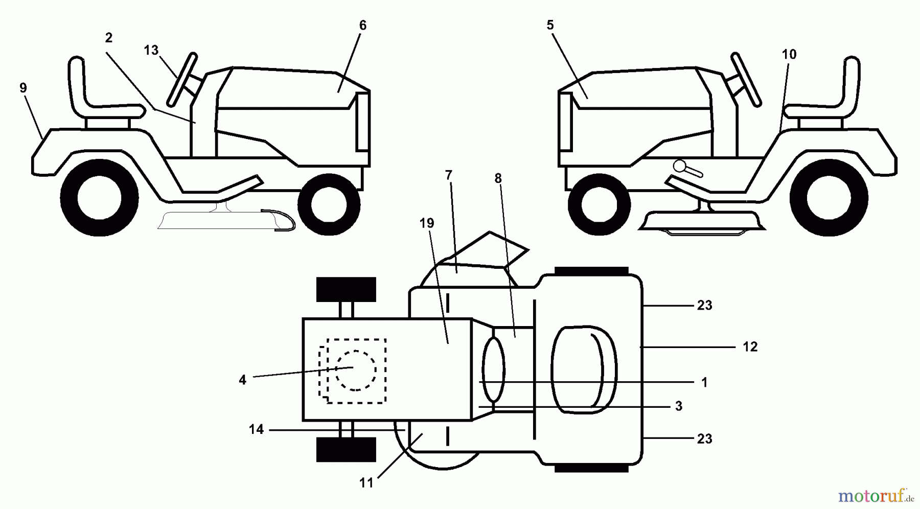  Husqvarna Rasen und Garten Traktoren GTH 250 (954140104B) - Husqvarna Garden Tractor (2000-03 & After) Decals