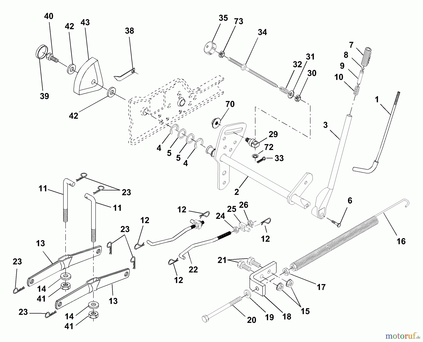  Husqvarna Rasen und Garten Traktoren GTH 250 (954140104B) - Husqvarna Garden Tractor (2000-03 & After) Lift Assembly